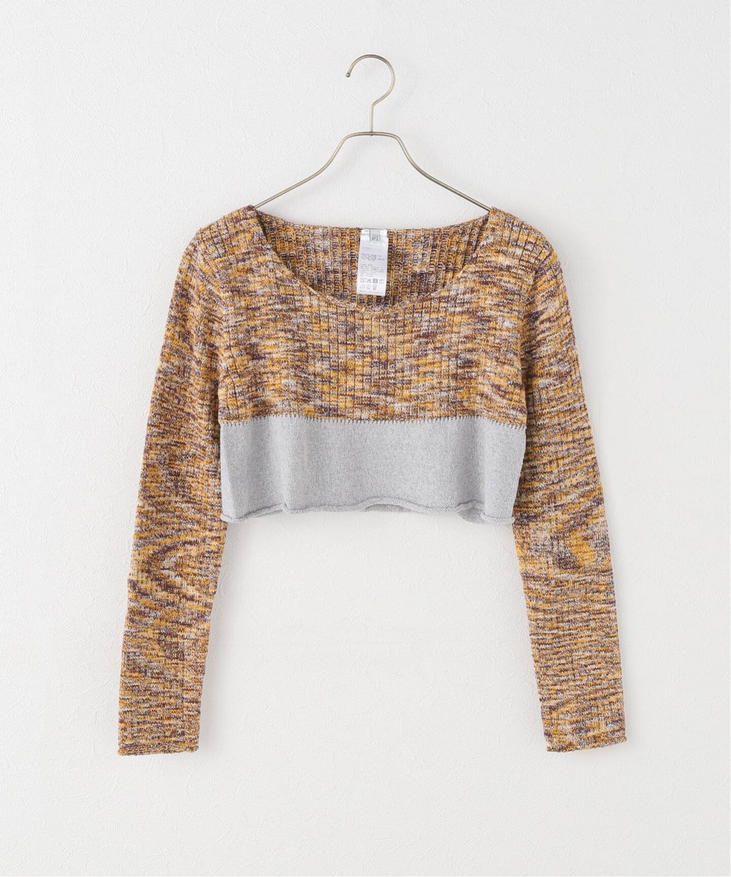 BASERANGE/ベースレンジ】WASTE CROPPED SWEATER（ニット／セーター