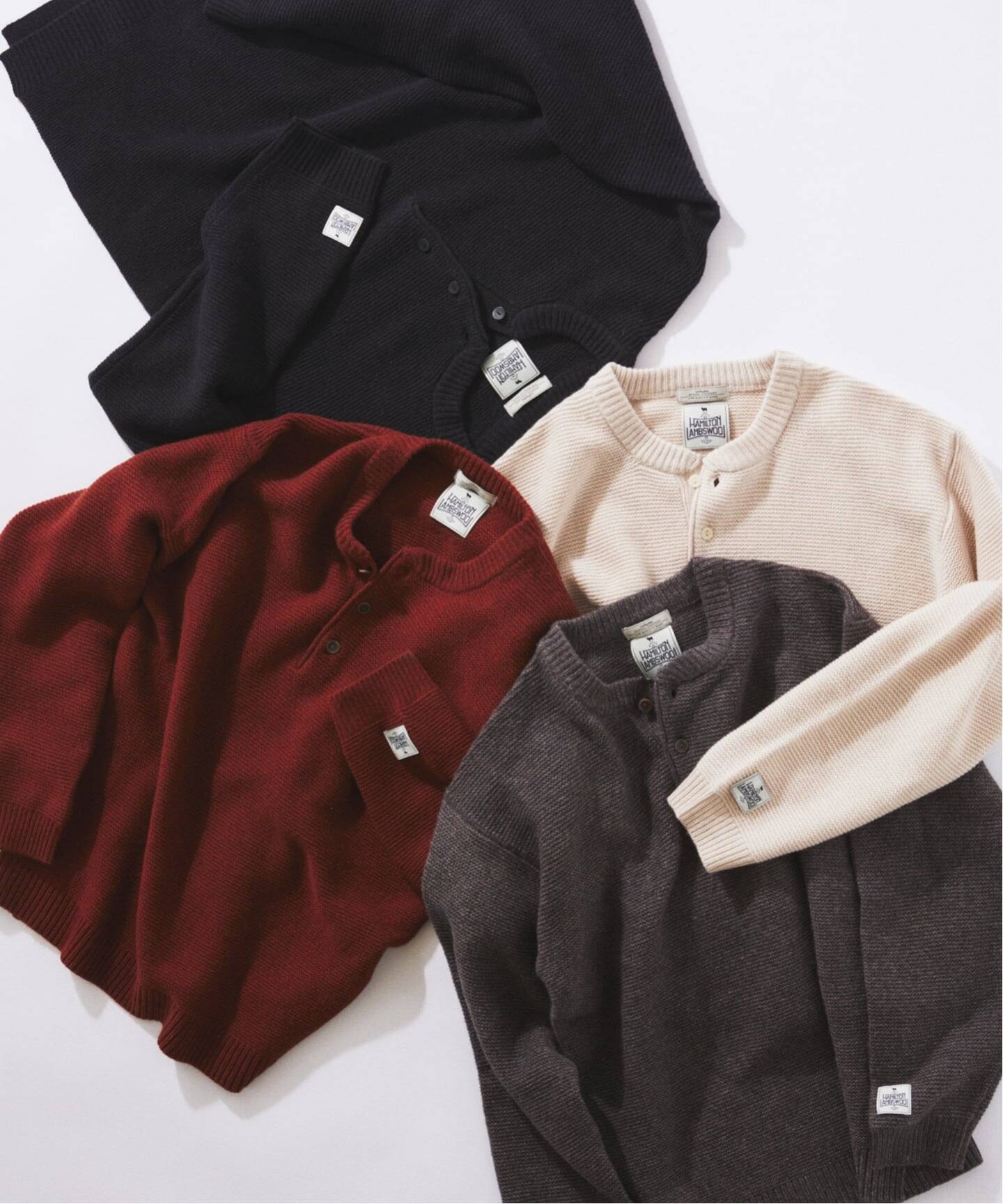 ハミルトン ウール ガーター ヘンリーネック（ニット／セーター