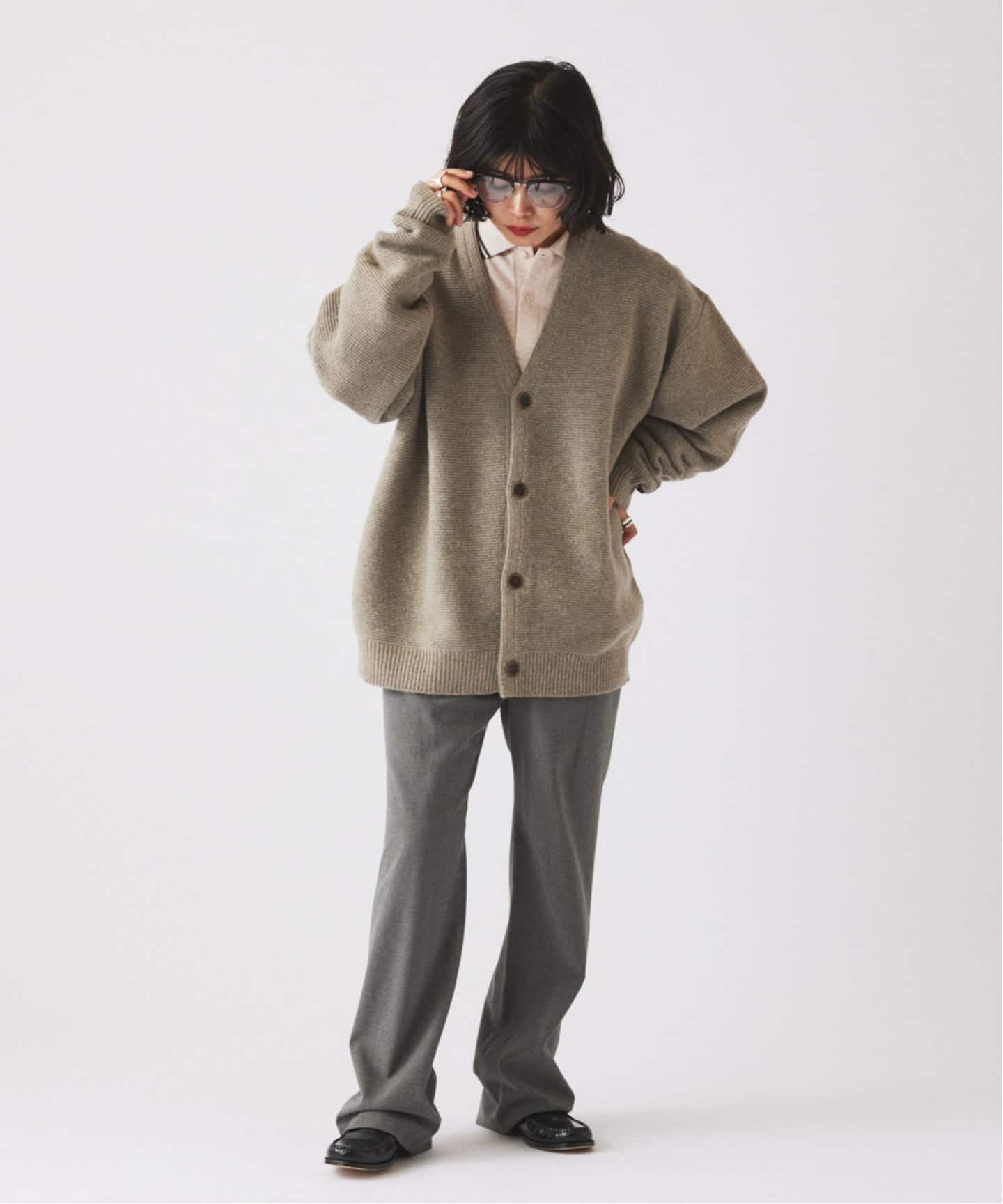 予約》ハミルトン ウール ガーターカーディガン（ニット