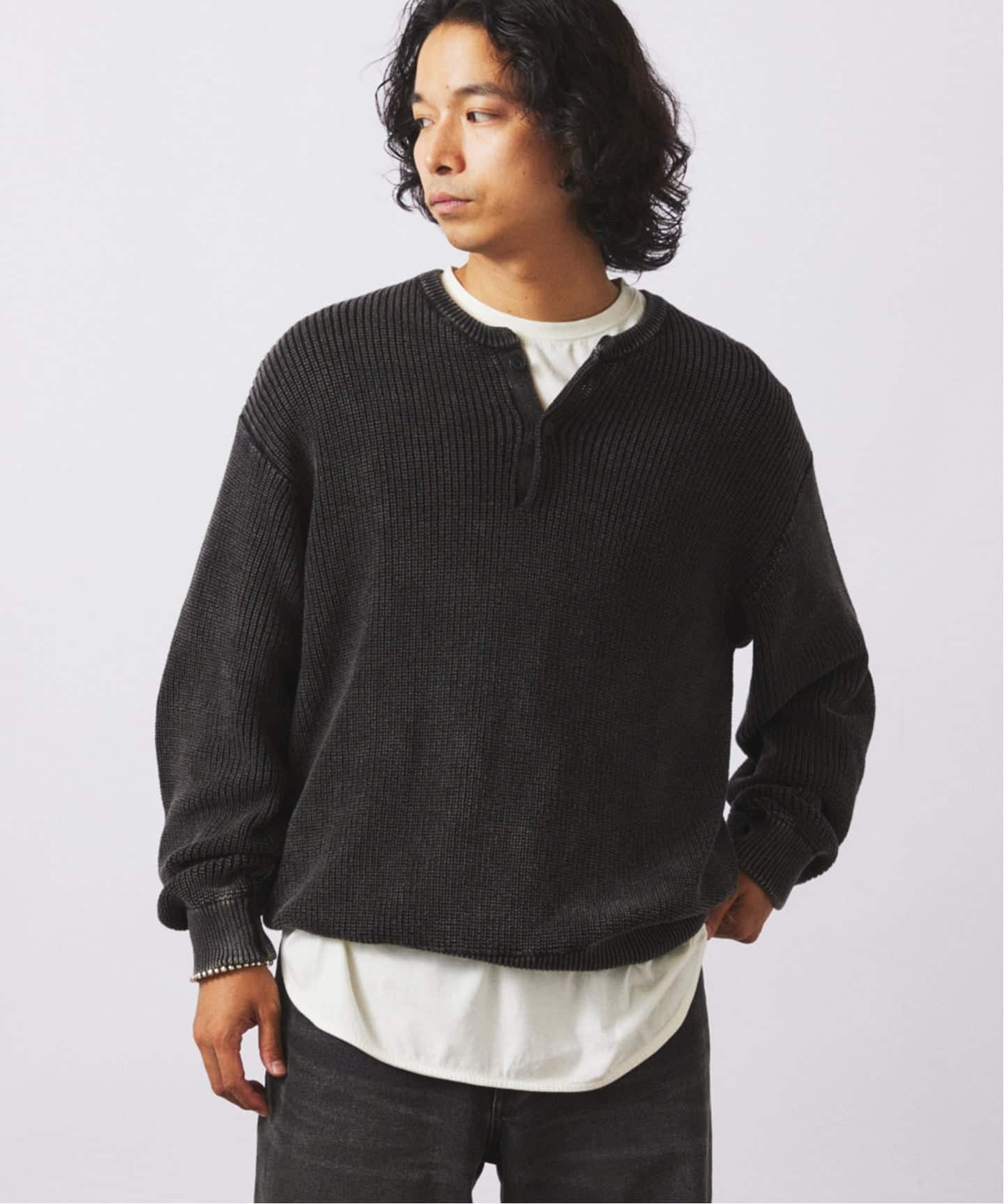 フェードコットン ヘンリーネックニット（ニット／セーター）｜JOURNAL