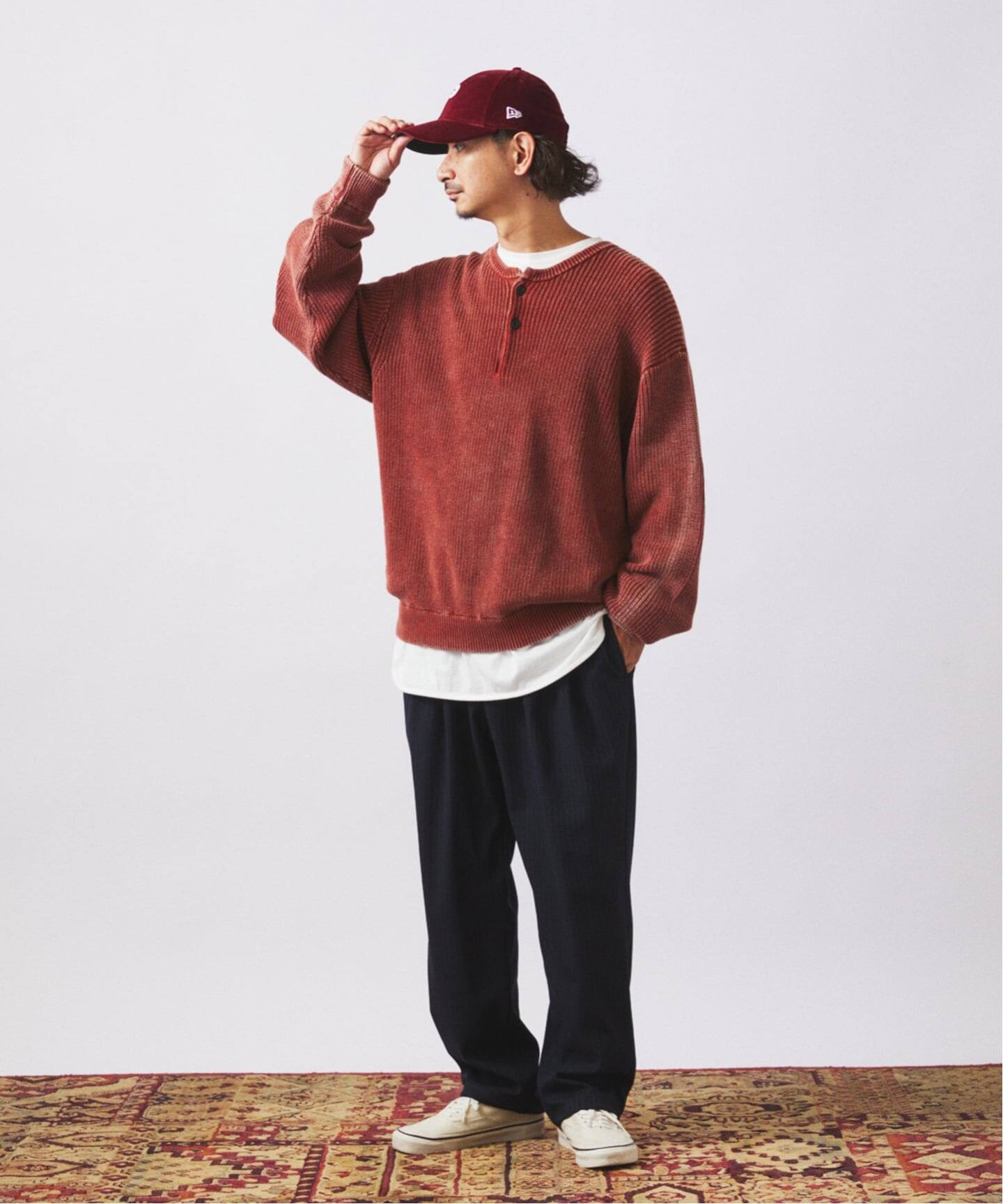 フェードコットン ヘンリーネックニット（ニット／セーター）｜JOURNAL