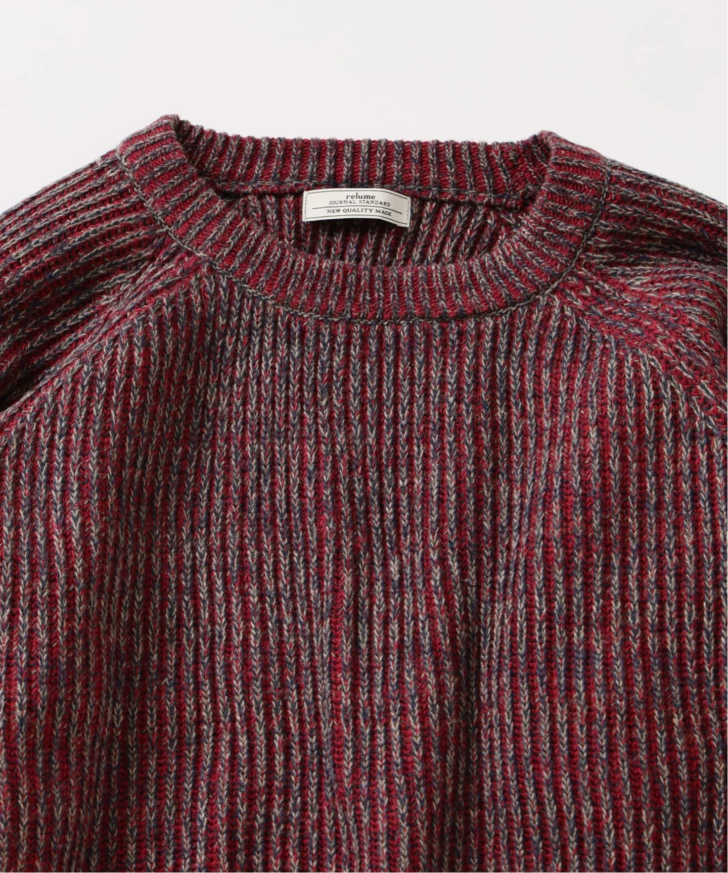 コントラスト リブ クルーネック ニット （ニット／セーター