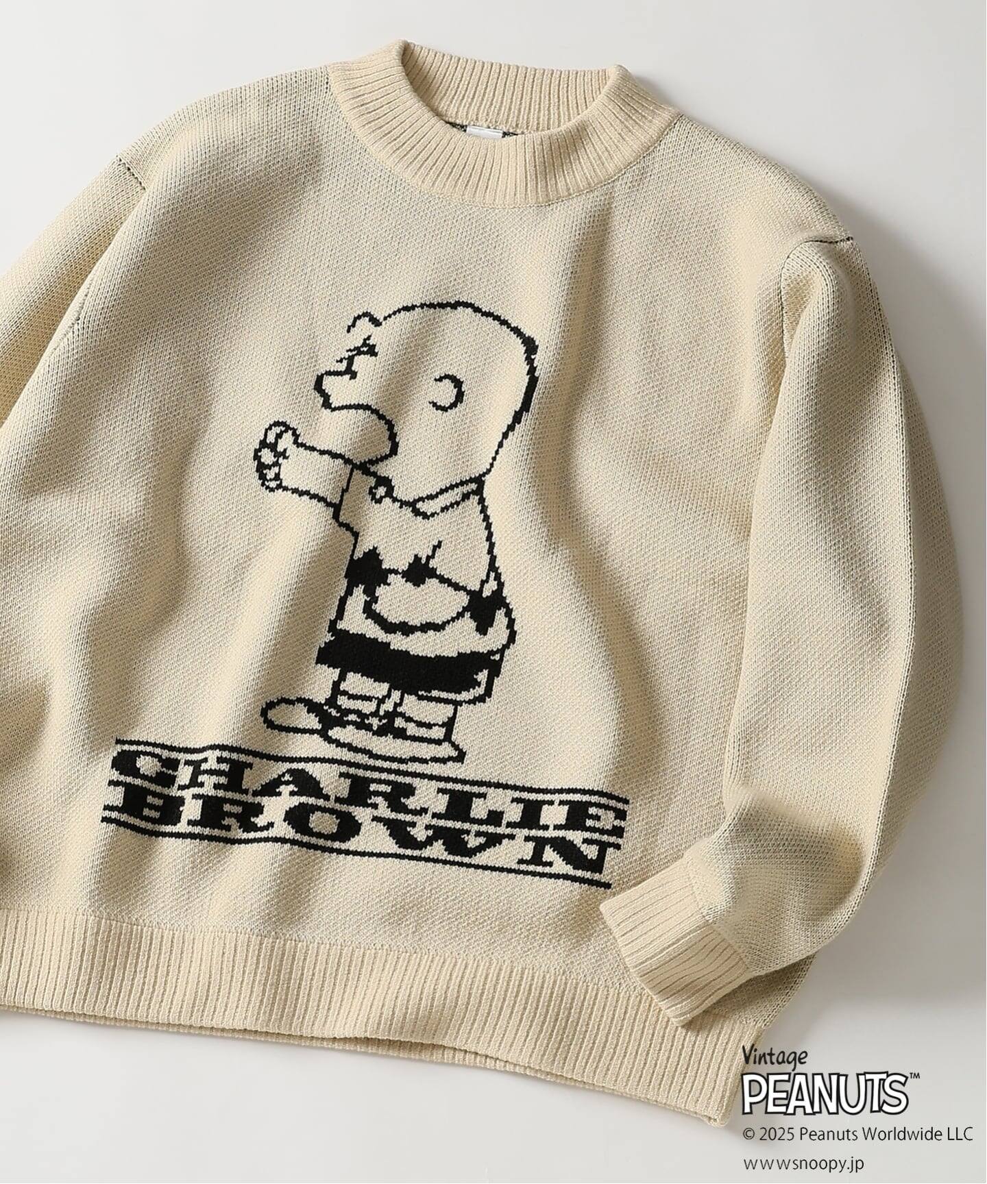 PEANUTS by relume ピーナッツ ダブル ジャガードニット スヌーピー 