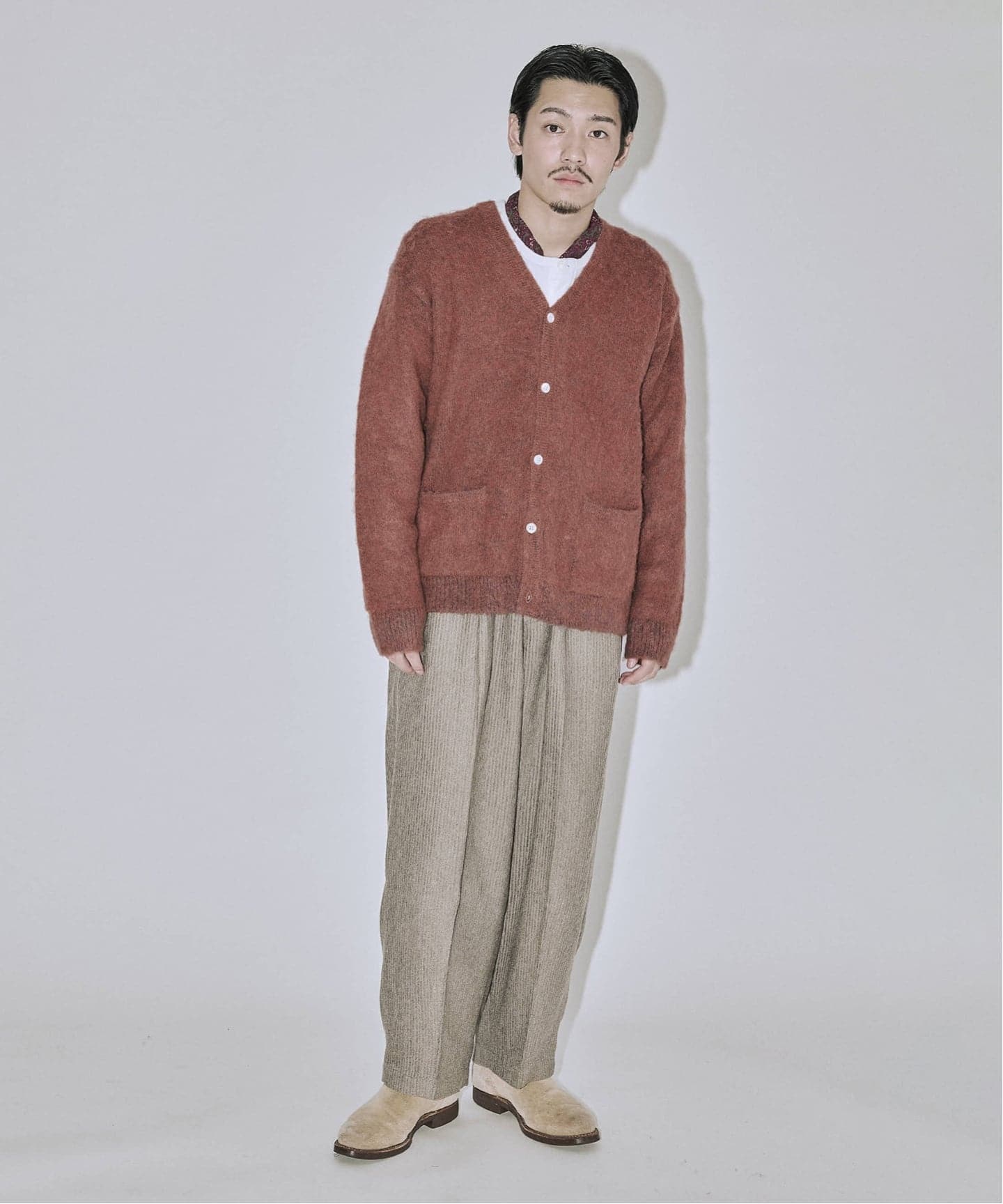 J.S stead ジャーナルスタンダード 赤 アルパカカーディガン L J.S stead ジャーナルスタンダード 赤 アルパカカーディガン L