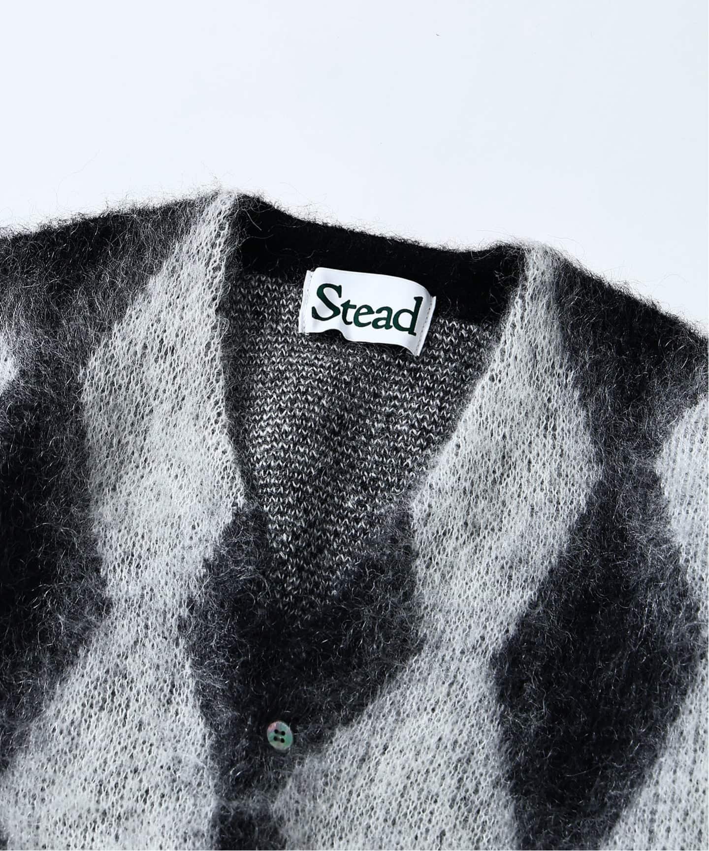 J.S.stead/Stead モヘアカーディガン M メンズ セール】J.S.Homestead / Stead モヘアミックス ジグザグ