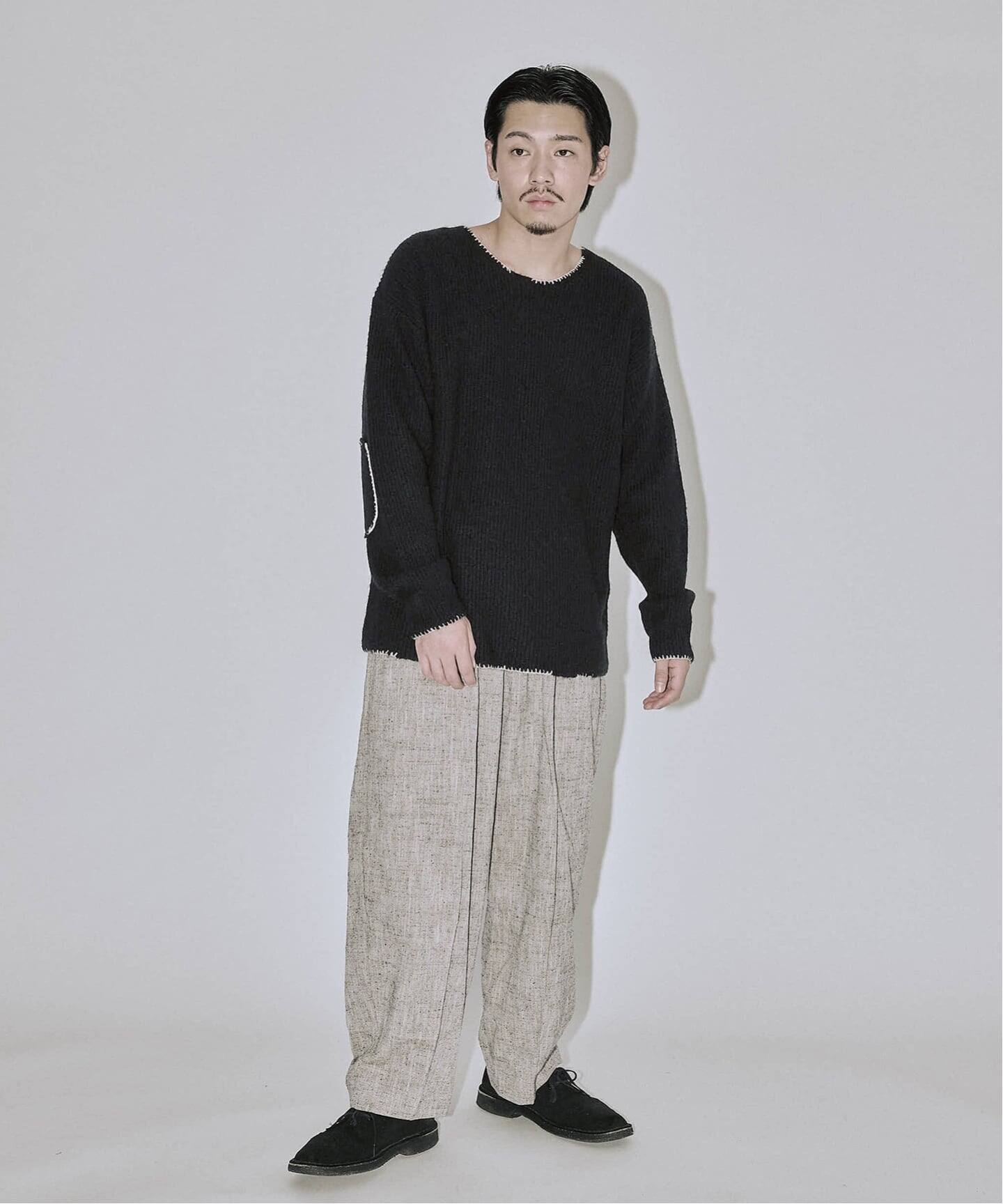 予約》J.S.Homestead / ブランケット ステッチ リブ ニット（ニット