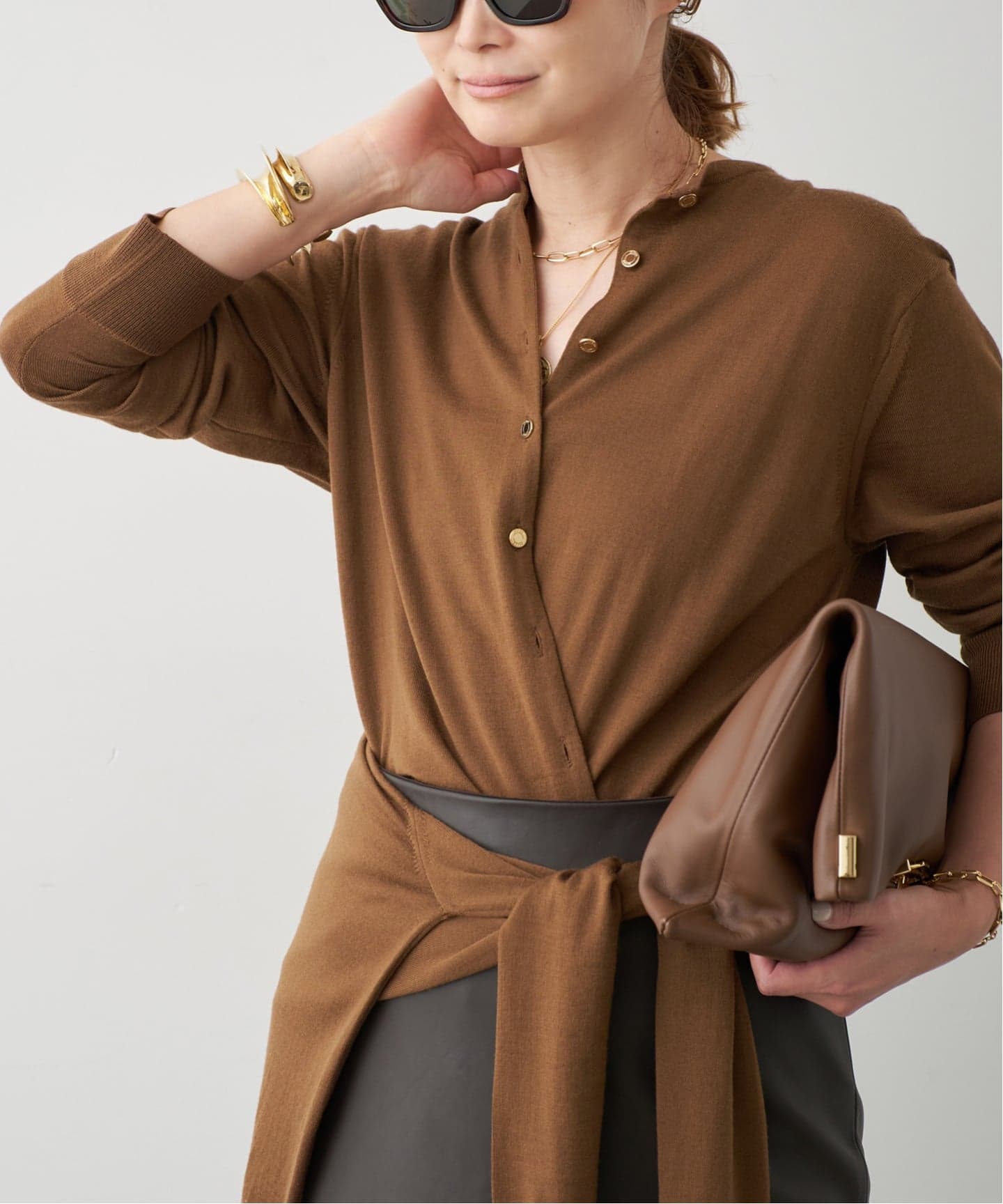 ⭐︎新品⭐︎【ドゥズィエムクラス】FF30 クルーネックカーディガン サイズ38 ⭐︎新品⭐︎【ドゥズィエムクラス】FF30 クルーネックカーディガン