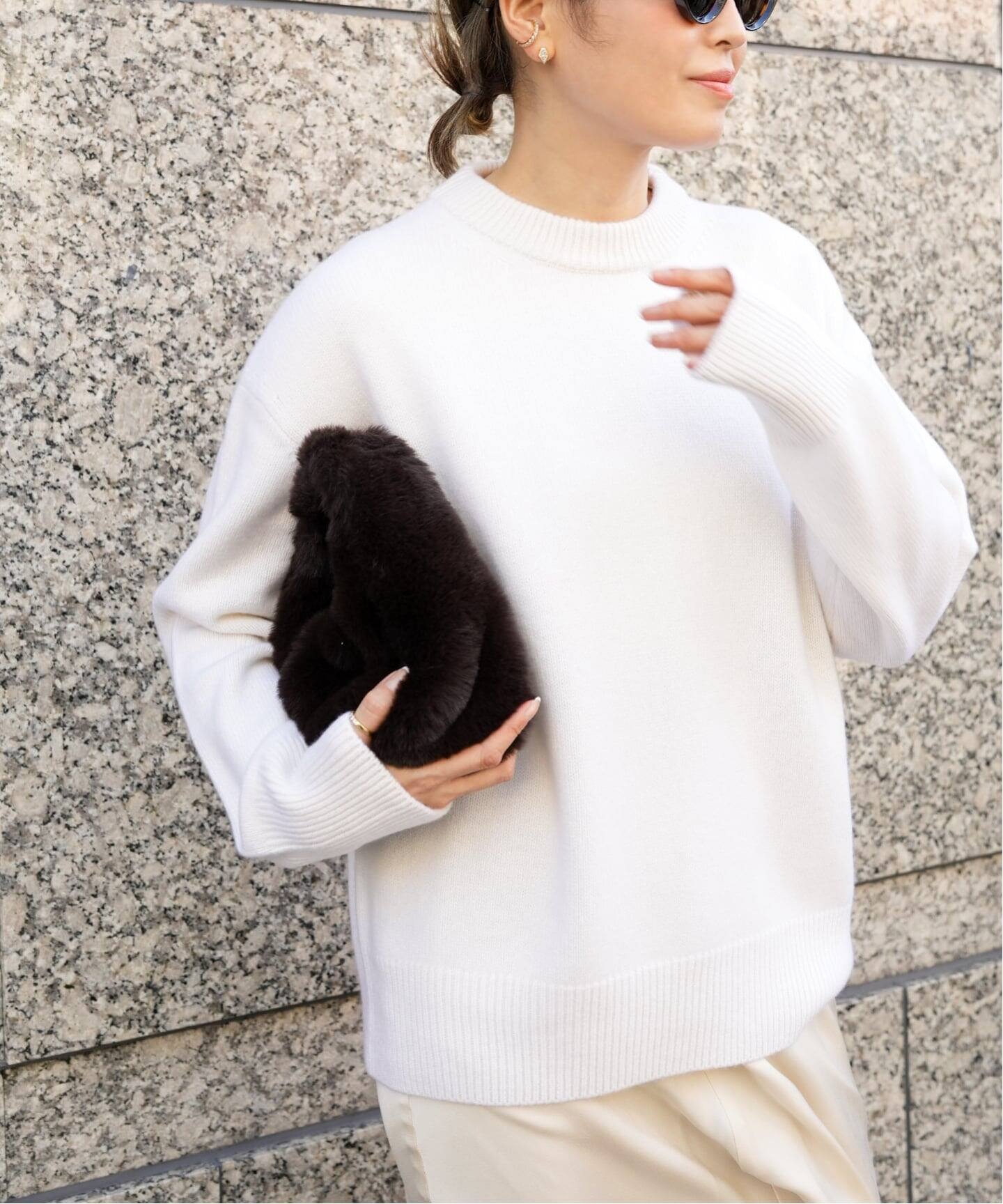 CASHY OVER クルーネックプルオーバー（ニット／セーター）｜Deuxieme