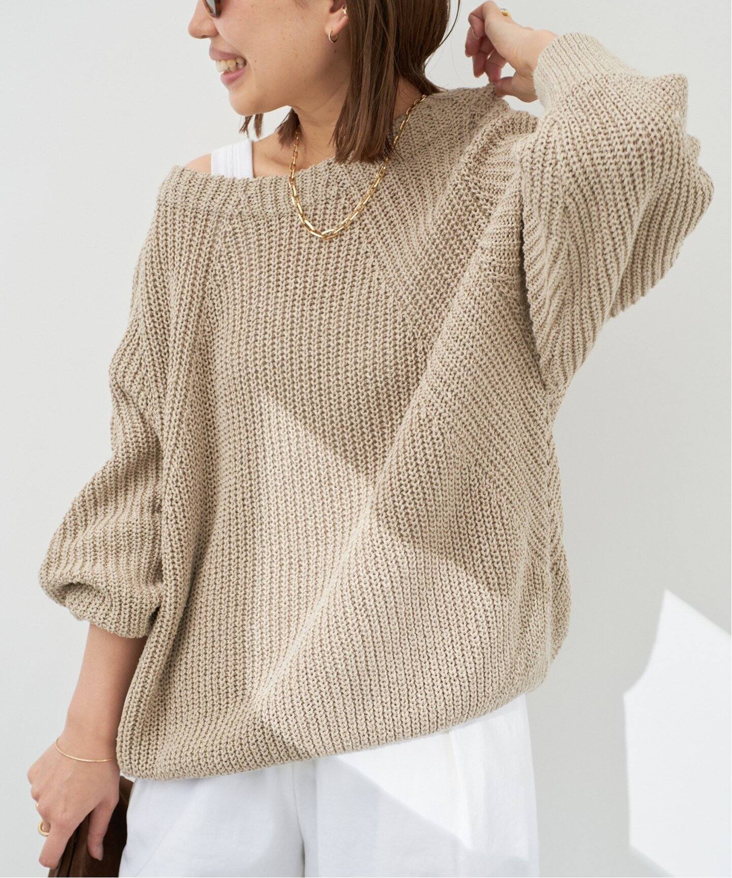 予約》*追加 Lily Linen アゼ プルオーバー（ニット／セーター  