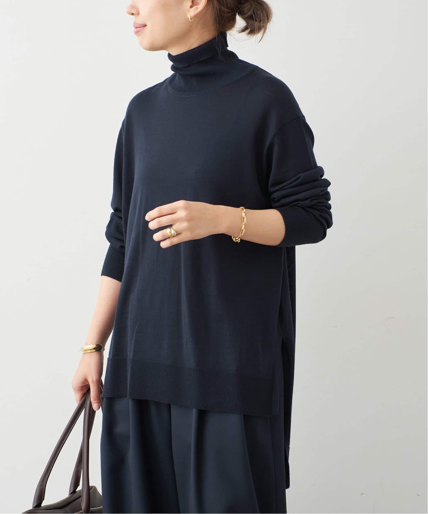 【定価約4万✨】ドゥーズィエムクラス　タートルネックニットドレス　カシミヤ混　黒 Deuxieme Classe（ドゥーズィエムクラス）の「タートルネック