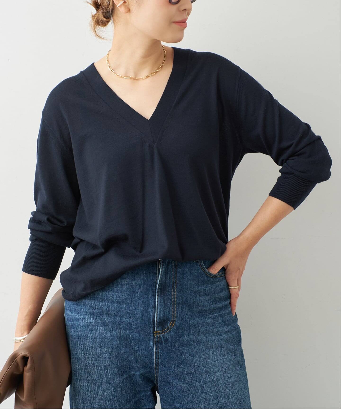 MILLENNIUM Vネック プルオーバー（ニット／セーター）｜Deuxieme