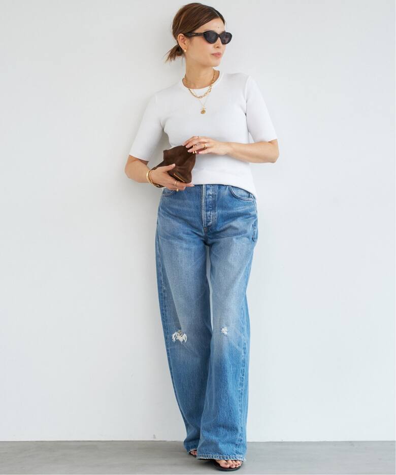 追加 Diner B RIB クルーネックプルオーバー（ニット／セーター  