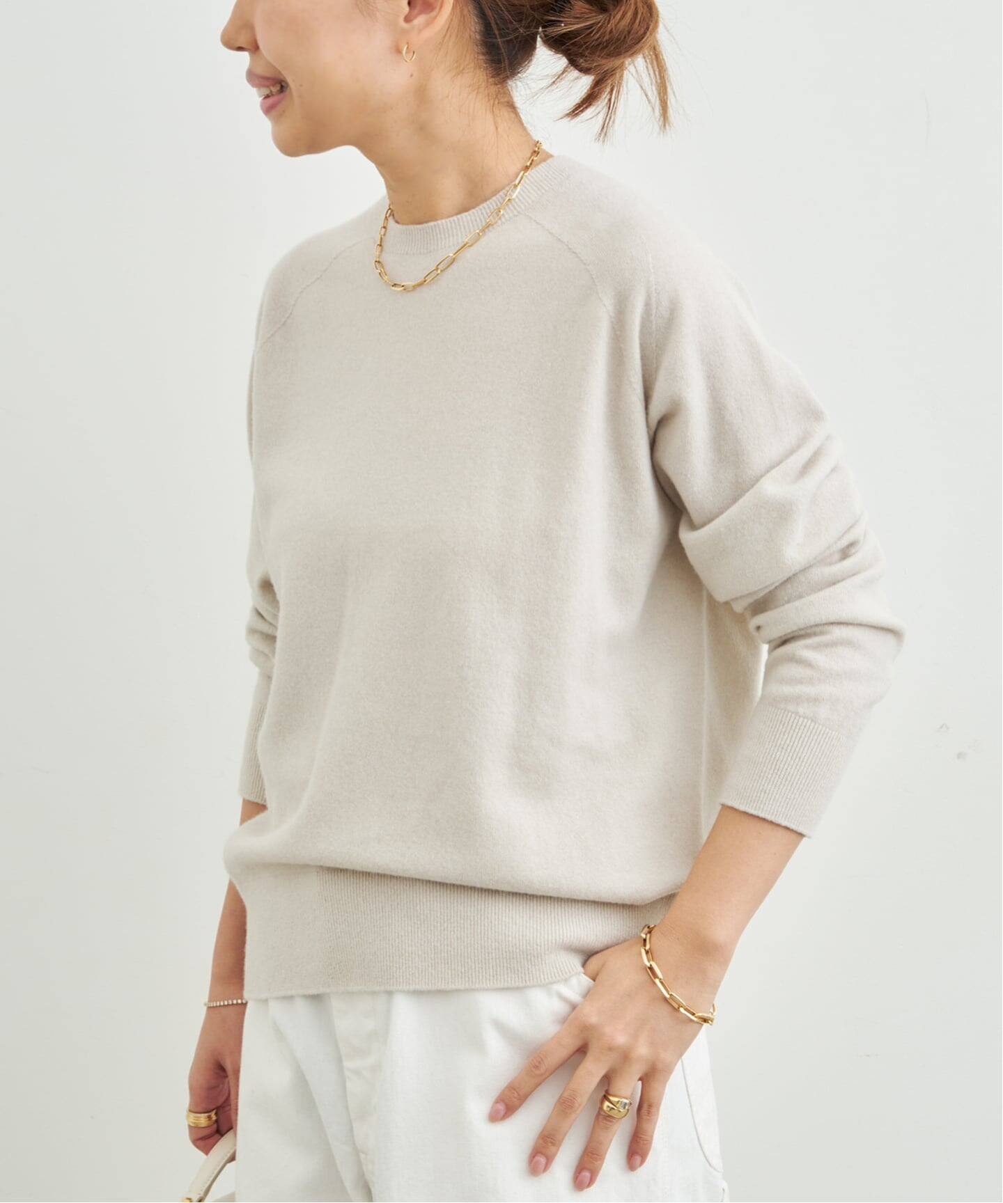 ドゥーズィエムクラス CAPRI クルーネック プルオーバー　ニット　ホワイト CAPRI クルーネック プルオーバー（ニット／セーター）｜Deuxieme