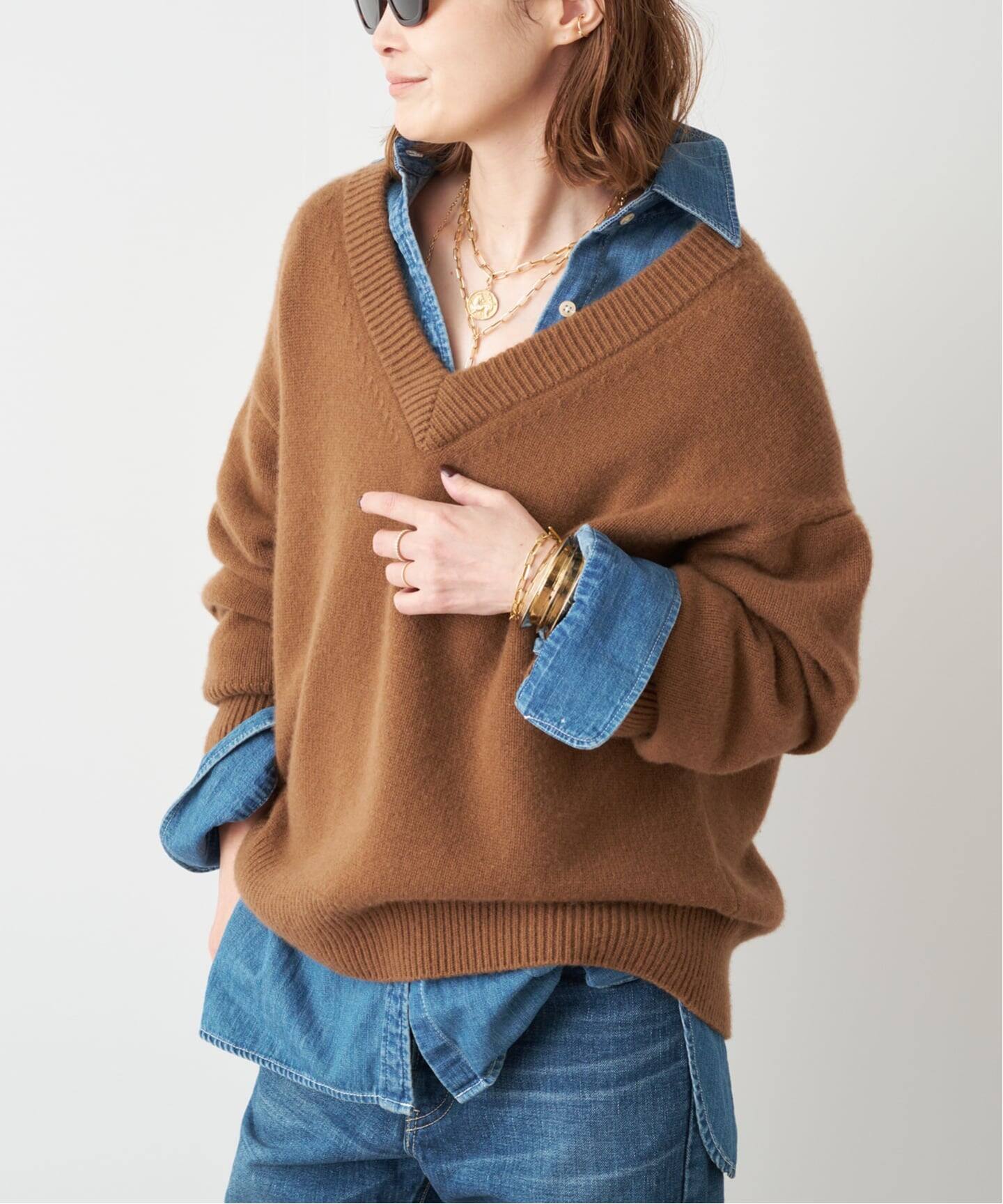 CASHY OVER Vネック プルオーバー（ニット／セーター）｜Deuxieme