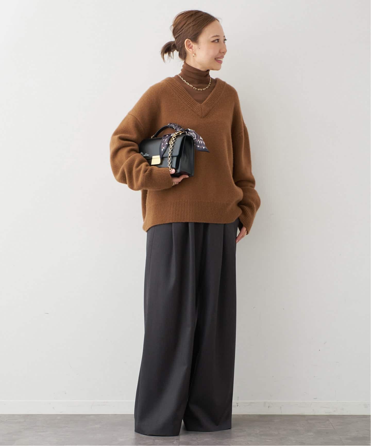 ドゥーズィエムクラス　 Dainty プルオーバー 長袖ニット ブラウン　F ドゥーズィエムクラス Dainty プルオーバー 長袖ニット ブラウン