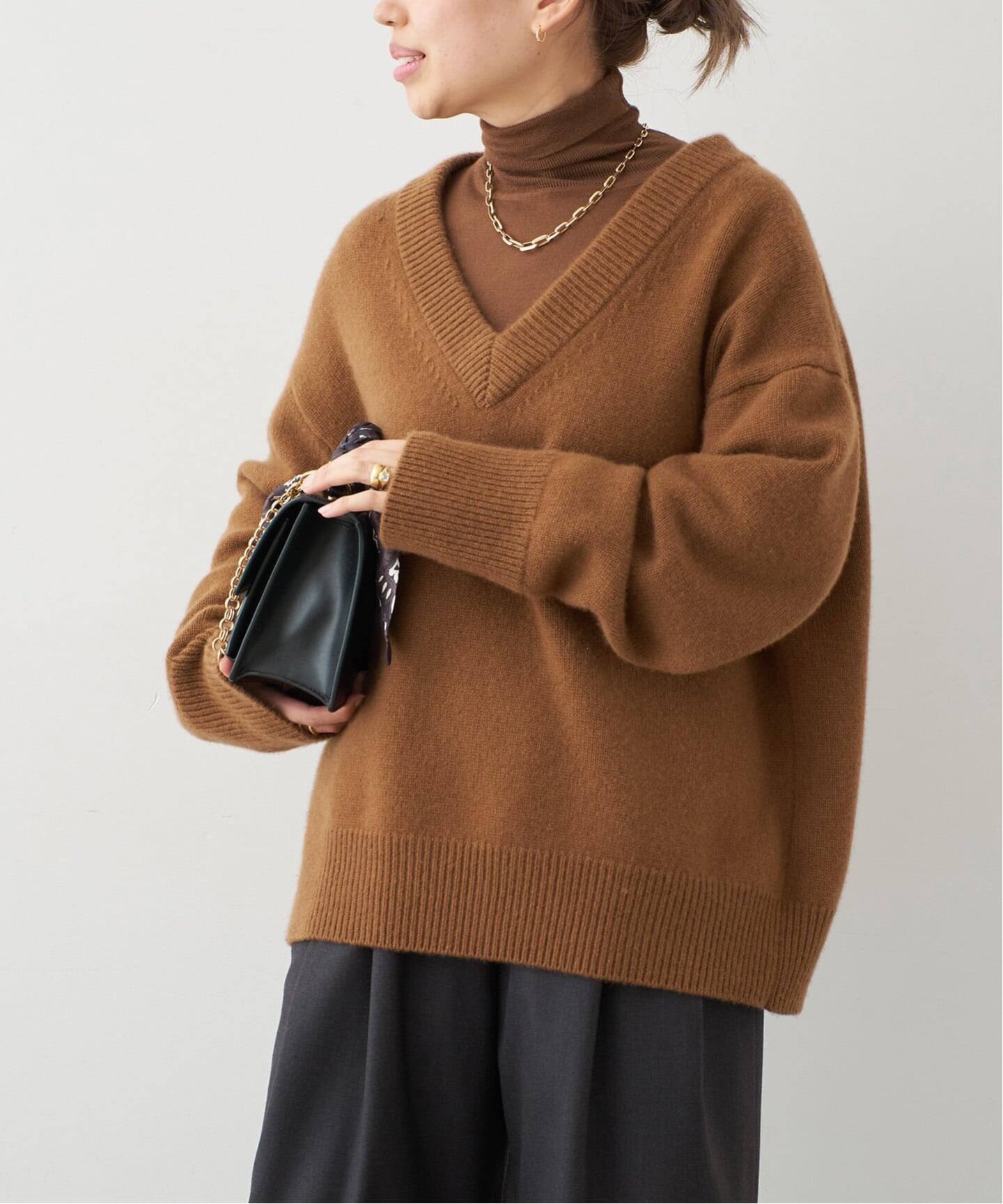 CASHY OVER Vネック プルオーバー（ニット／セーター）｜Deuxieme