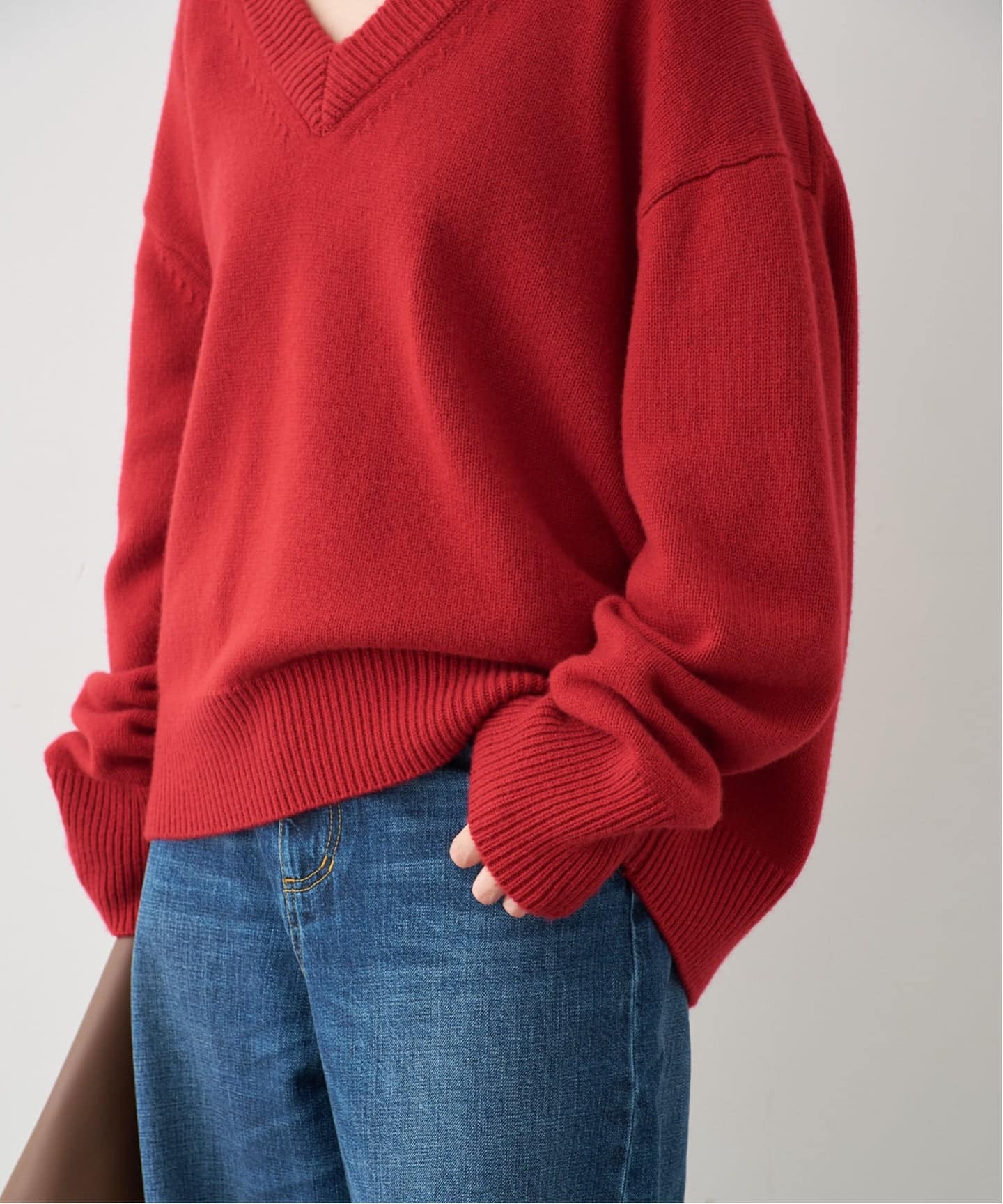 CASHY OVER Vネック プルオーバー（ニット／セーター）｜Deuxieme