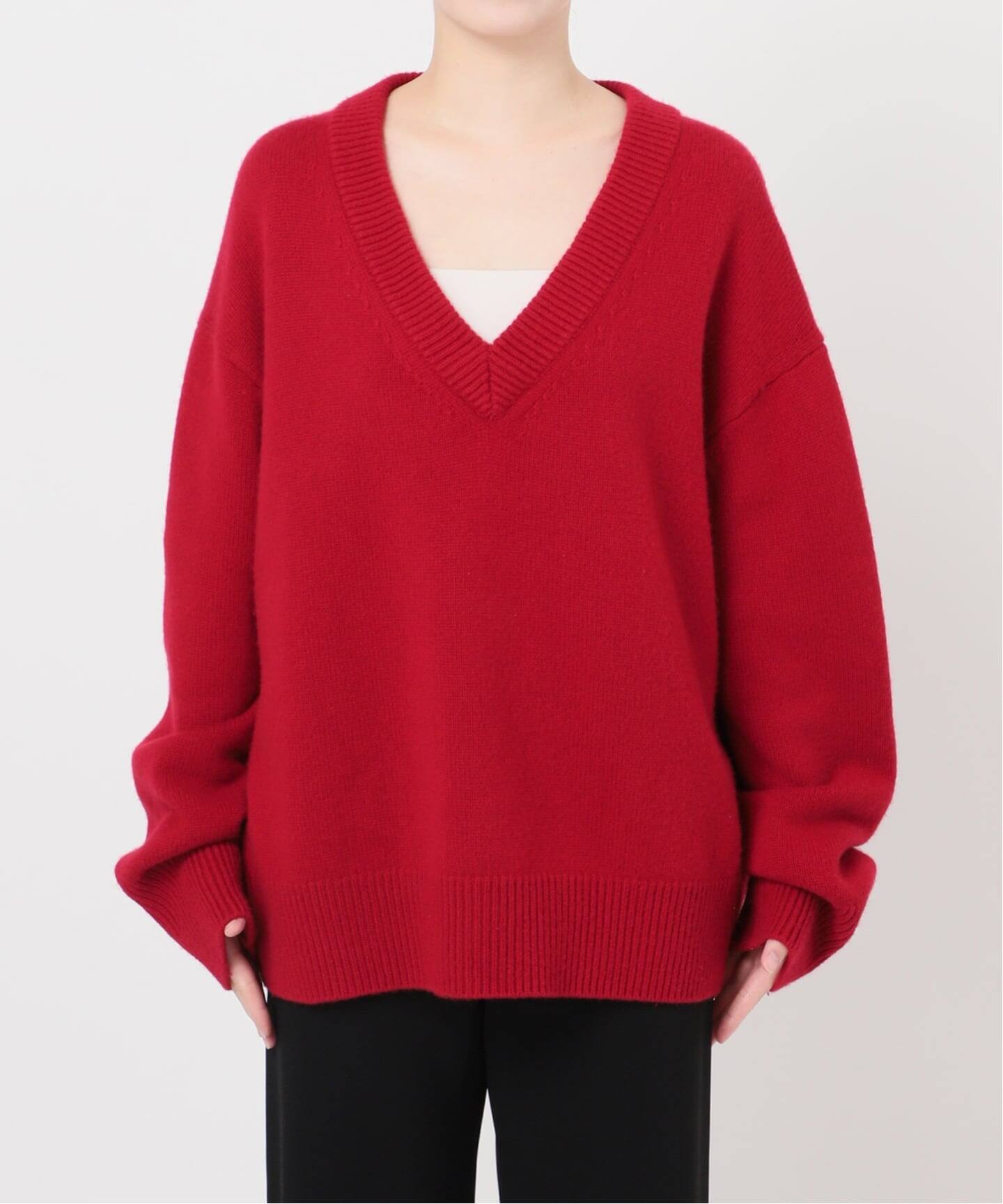 CASHY OVER Vネック プルオーバー（ニット／セーター）｜Deuxieme