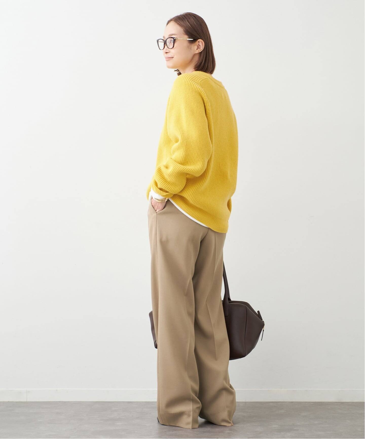アパルトモン ドゥーズィエムクラス アンサンブルニット F 黄 COTTON BF KNIT（ニット／セーター）｜L'Appartement（アパルトモン
