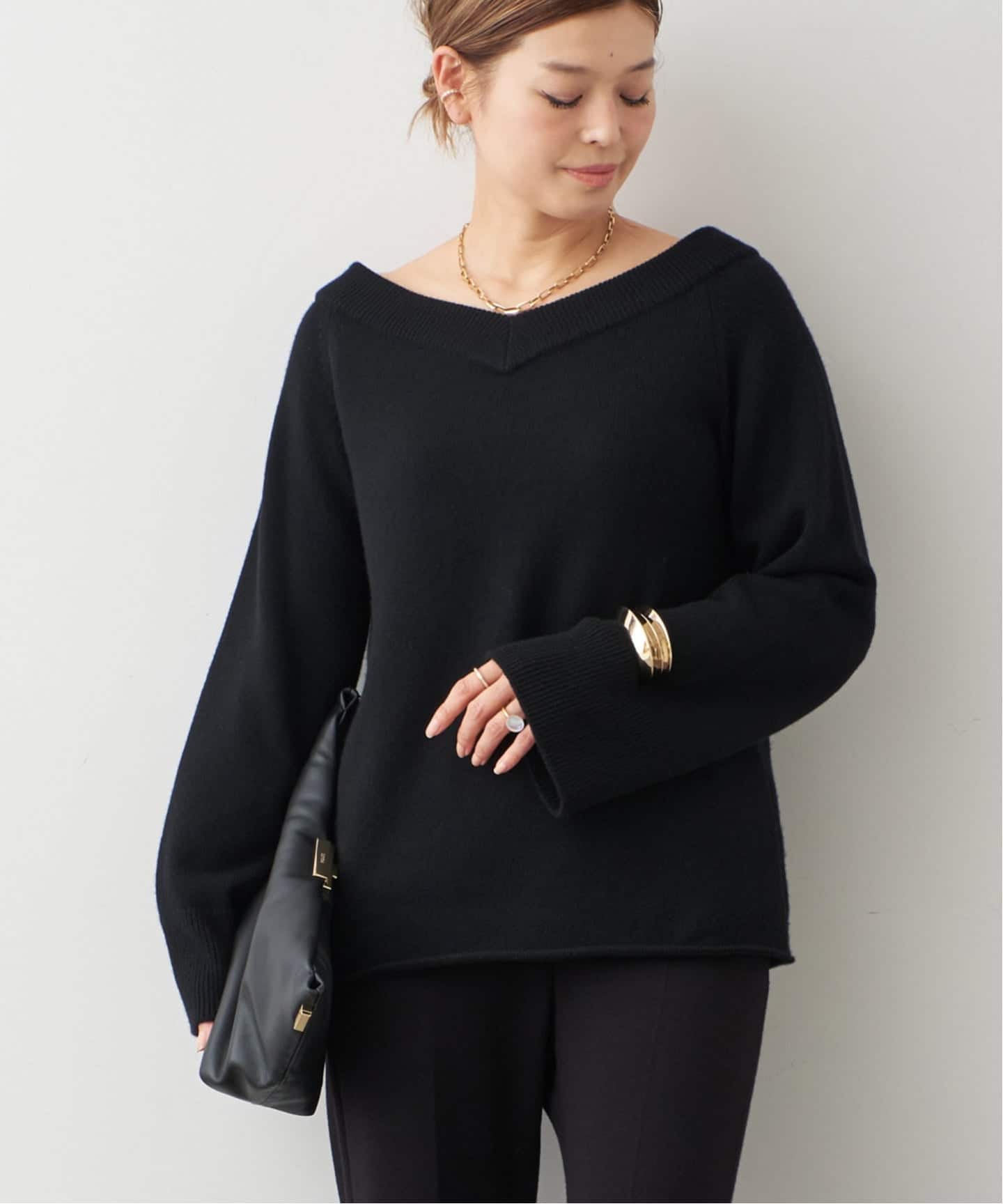 ミドルゲージ Vネック ニット（ニット／セーター）｜Deuxieme