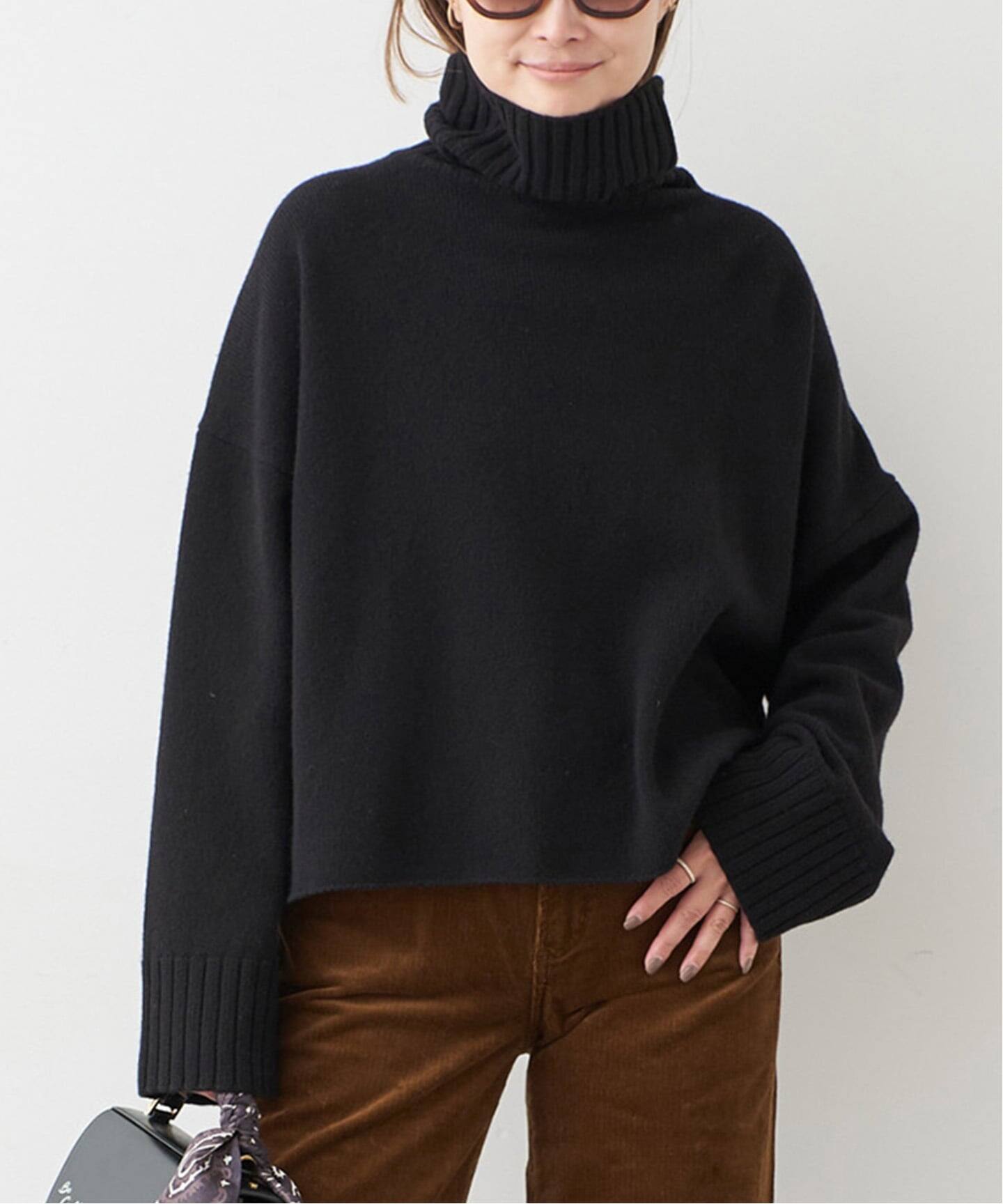 Cropped タートルネック ニット（ニット／セーター）｜Deuxieme