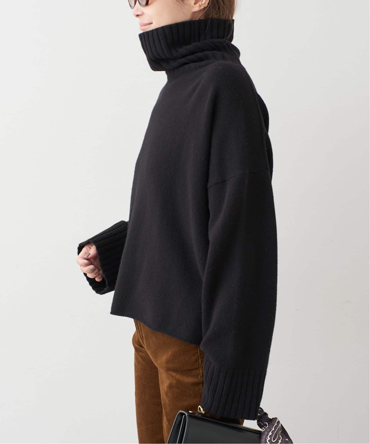 23AW✨ドゥーズィエムクラス　Cropped タートルネック　ニット　ブラック Cropped タートルネック ニット（ニット／セーター）｜Deuxieme Classe