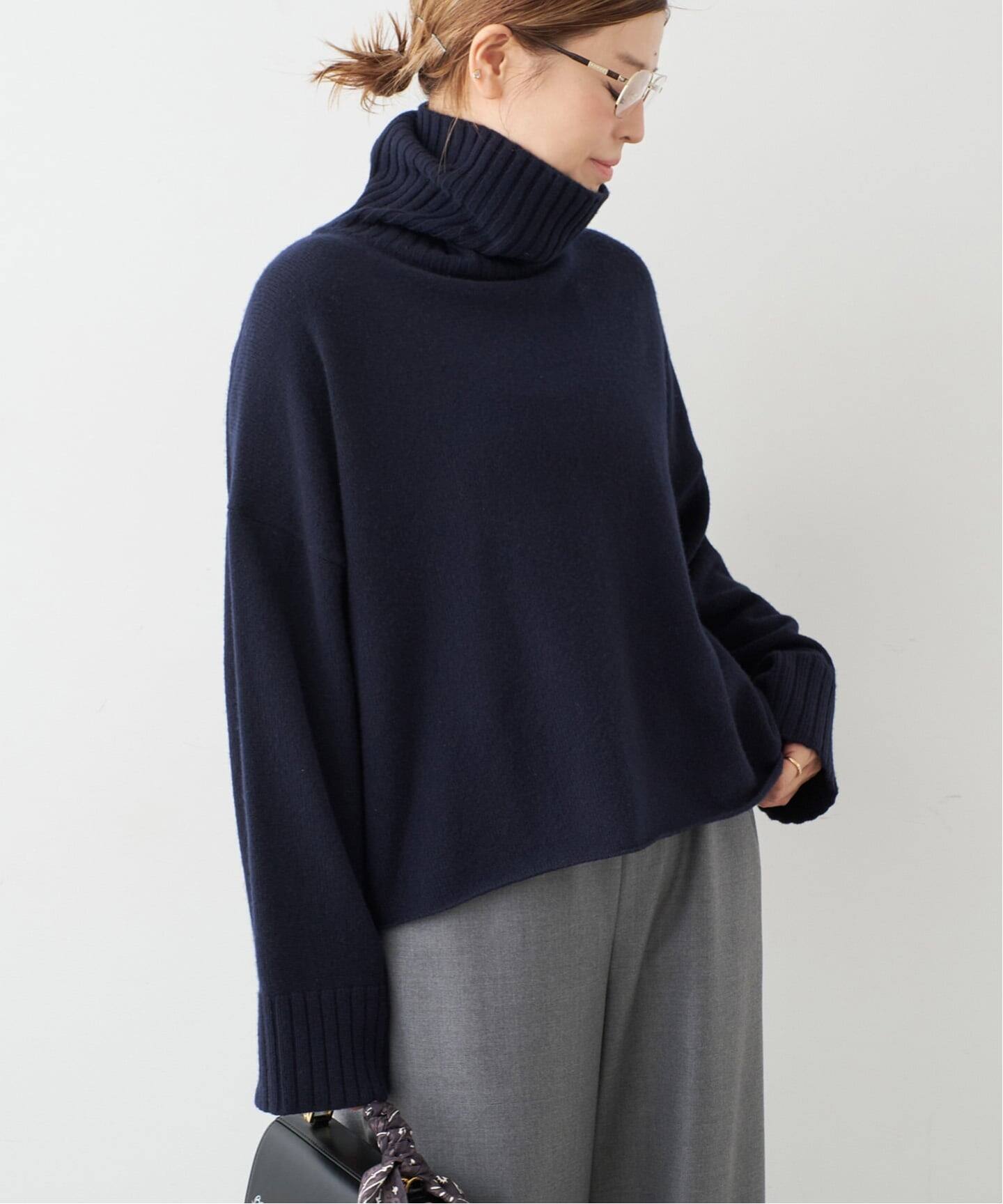 【ドゥーズィエムクラス　ミューズ】カシミヤ　ウール　タートル ネック　ニット FF30 TODAY タートルネックプルオーバー（ニット／セーター
