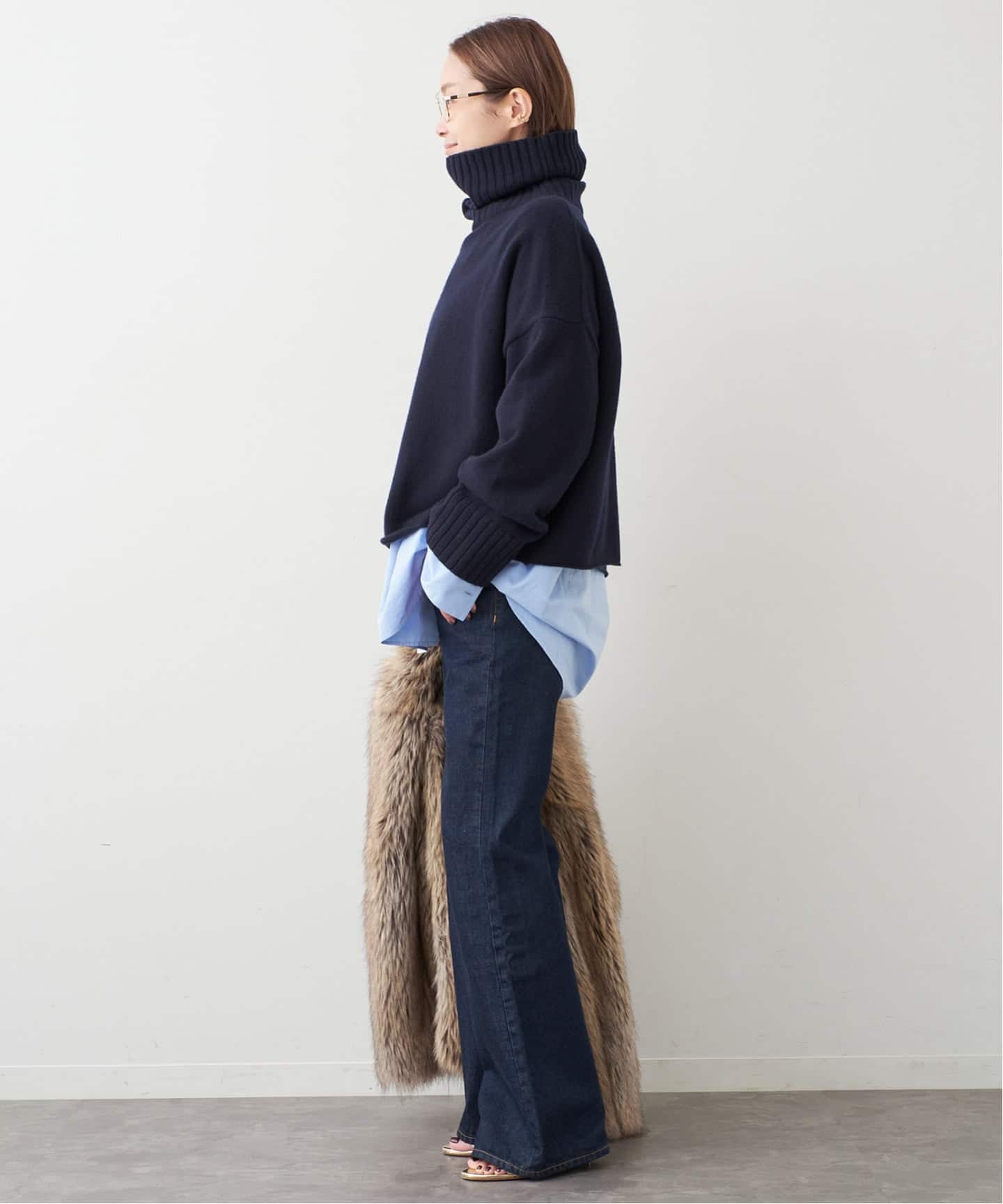 23AW✨ドゥーズィエムクラス　Cropped タートルネック　ニット　ブラック Cropped タートルネック ニット（ニット／セーター）｜Deuxieme