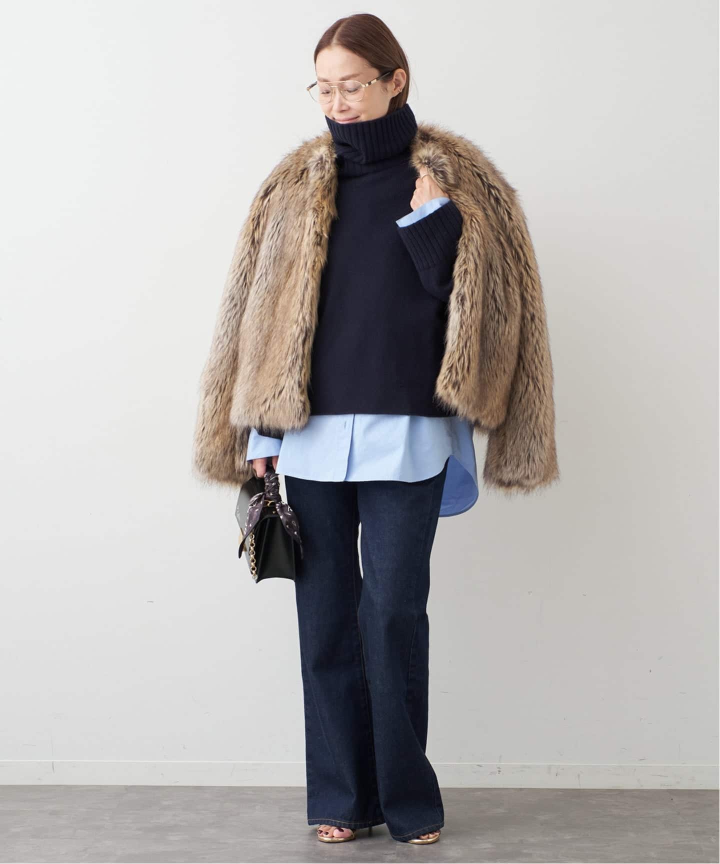 23AW✨ドゥーズィエムクラス　Cropped タートルネック　ニット　ブラック Cropped タートルネック ニット（ニット／セーター）｜Deuxieme