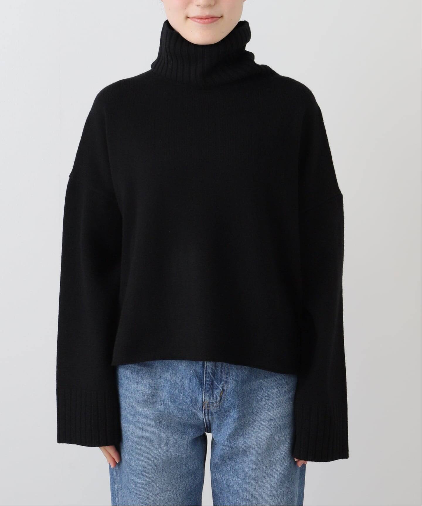 ドゥーズィエムクラス　タートルネック　ニットウール　ブラック　ウール 追加 *Cropped タートルネック ニット（ニット／セーター）｜Deuxieme