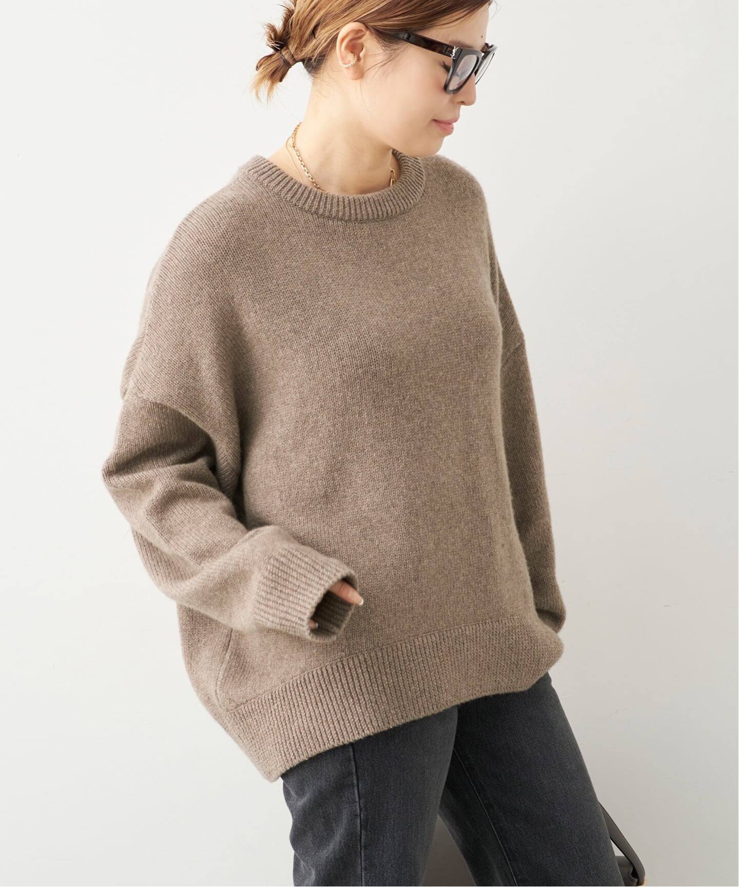 Deuxieme Classe ベーシックニット キャメル 2025 ゆったり Cashmere ベーシック ニット（ニット／セーター）｜Deuxieme Classe