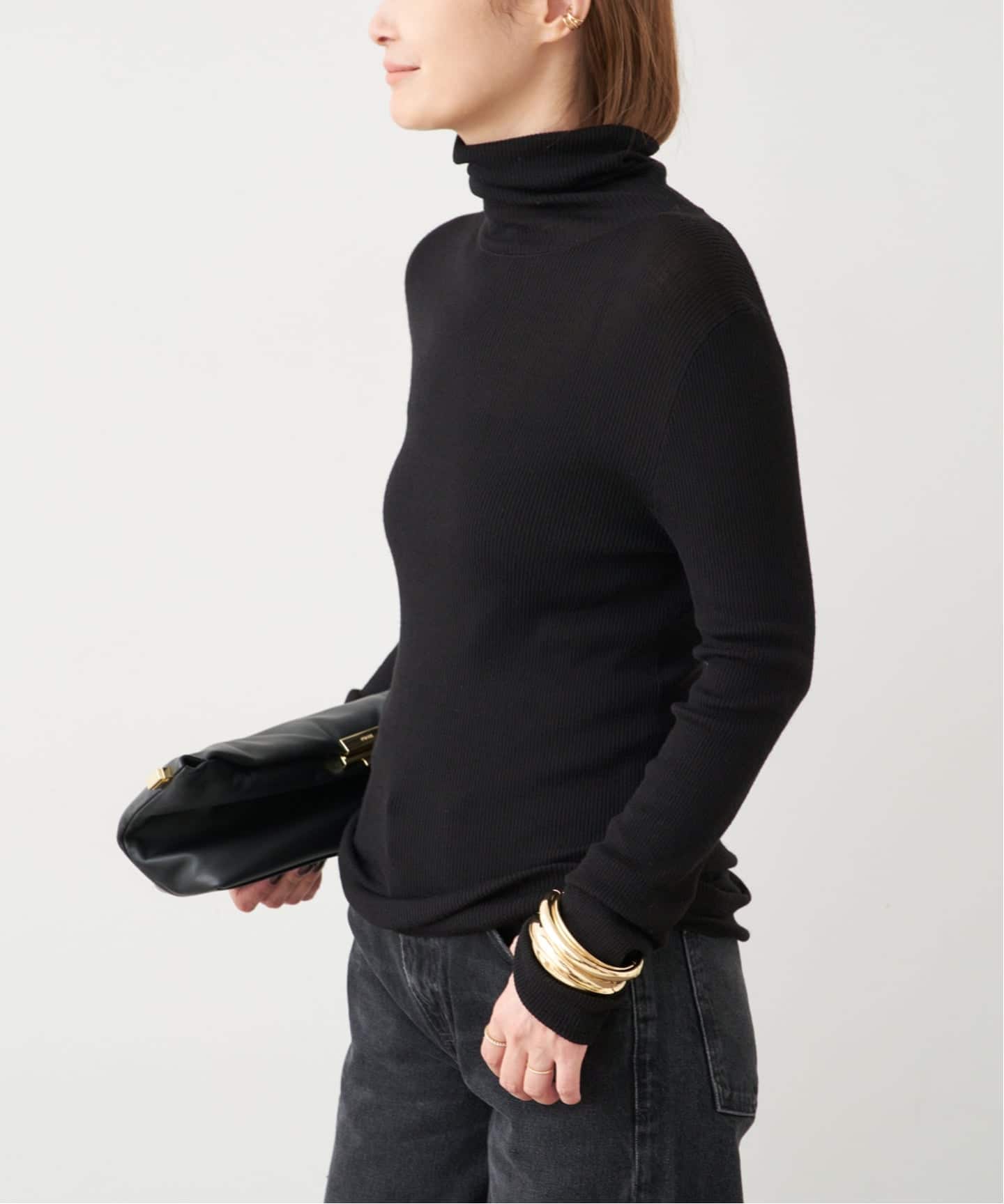 Wool Sheer Rib タートルネック プルオーバー（ニット／セーター