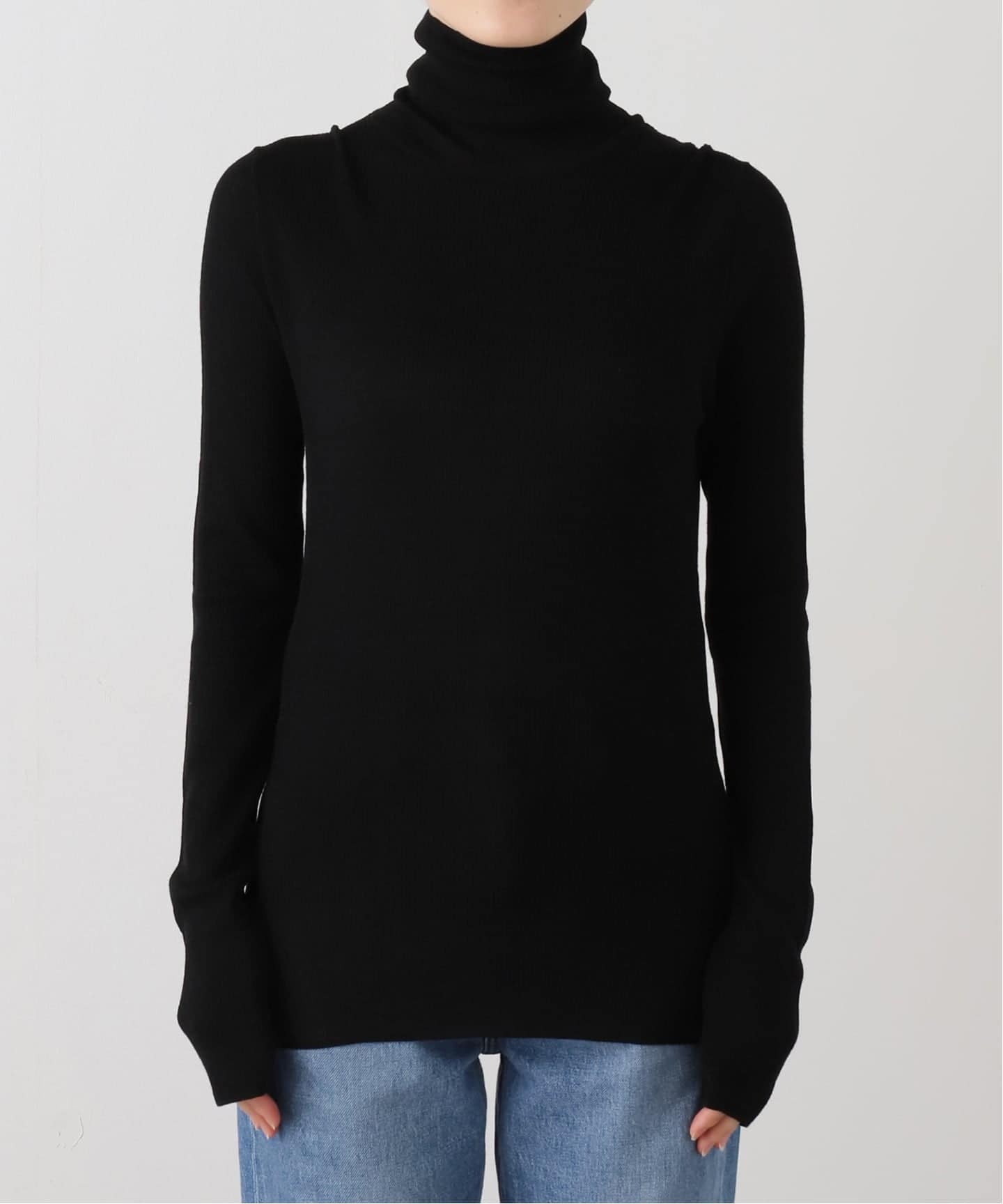 Wool Sheer Rib タートルネック プルオーバー（ニット／セーター