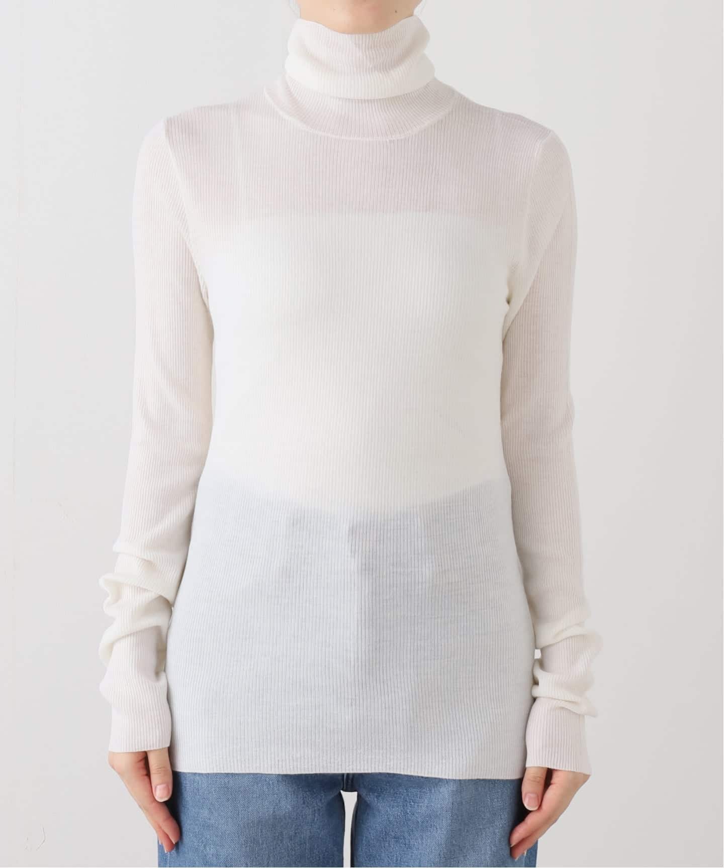 Wool Sheer Rib タートルネック プルオーバー（ニット／セーター