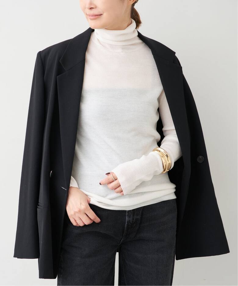 Wool Sheer Rib タートルネック プルオーバー（ニット／セーター 