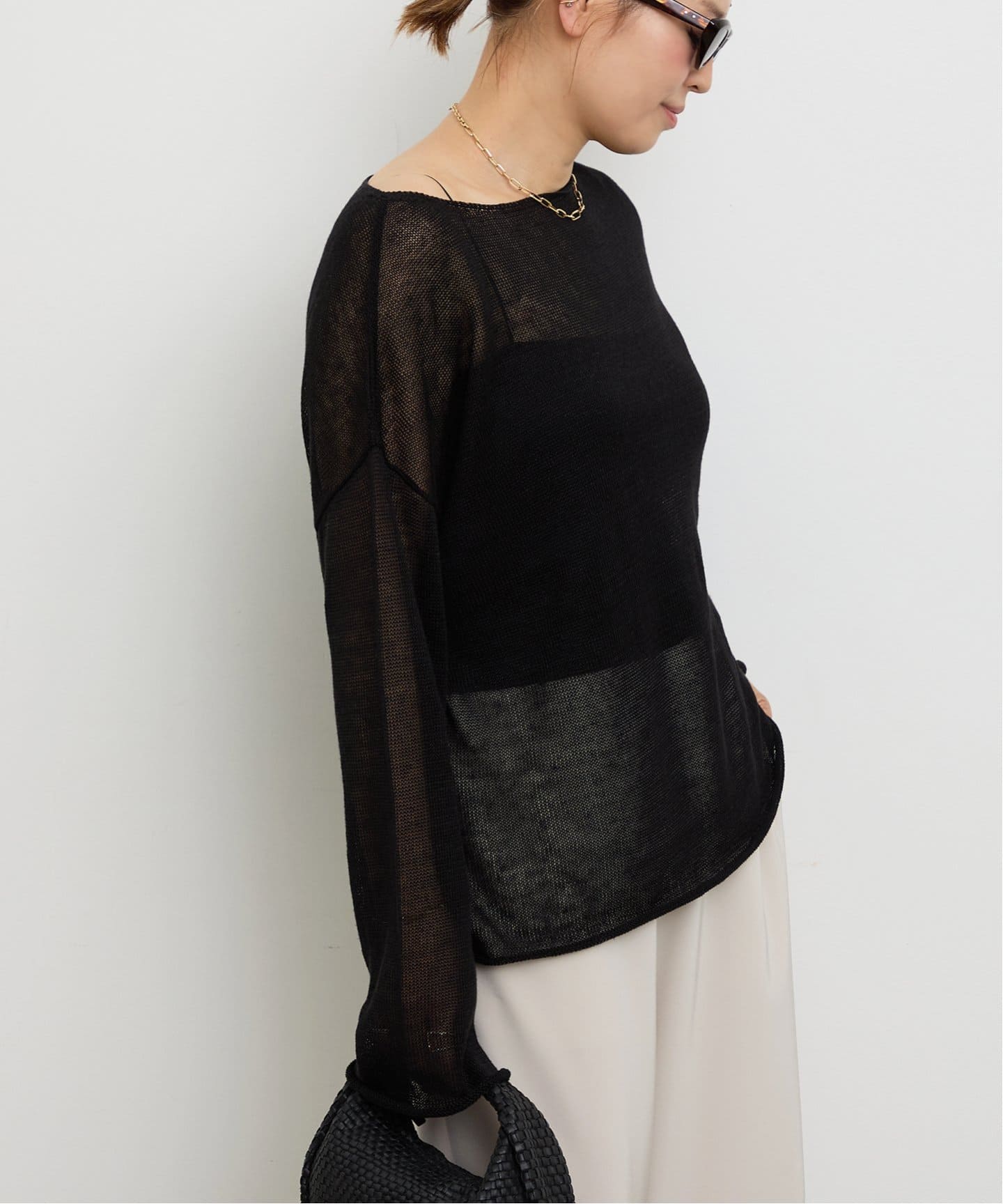 美品✨ ドゥーズィエムクラスlinen sheerプルオーバーブラック Deuxieme Classe（ドゥーズィエムクラス）の「《予約》Linen