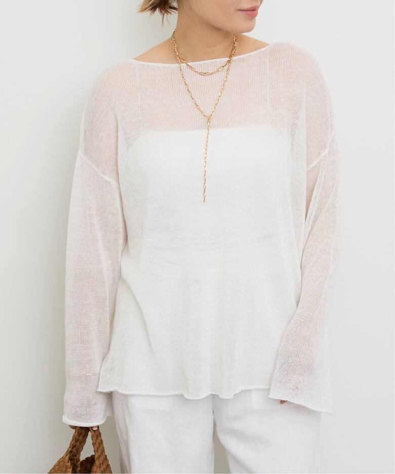 Deuxieme Classe Si/Li wide プルオーバー ホワイト 麻 先週の  