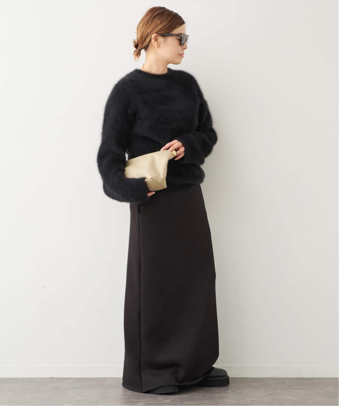 Deuxieme Classe DUET クルーネックセーター ブラック DUET クルーネック セーター（ニット／セーター）｜Deuxieme Classe