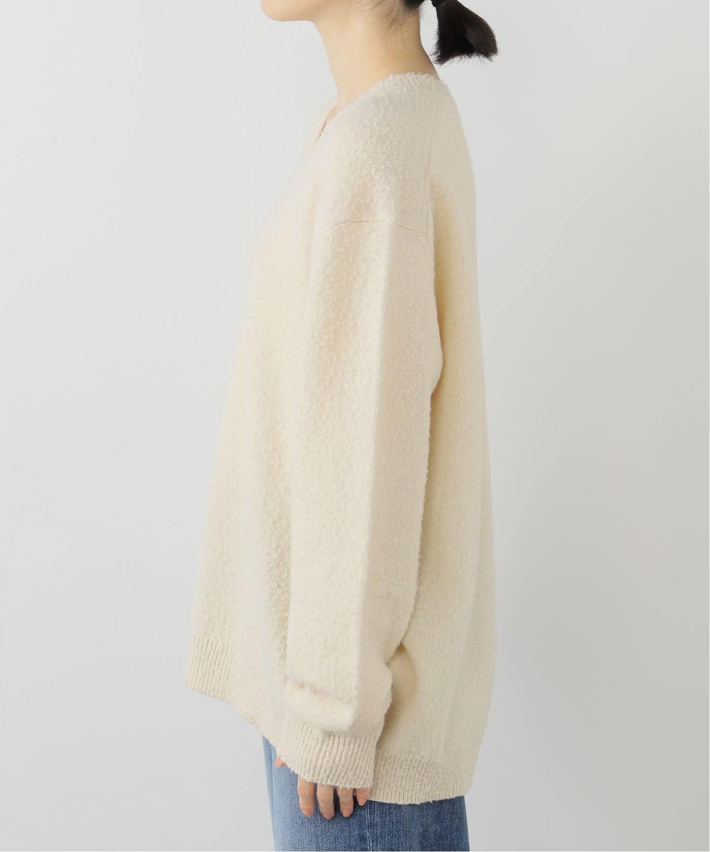 MAISON MARGIELA(メゾンマルジェラ) 21SS draped design v-neck knit ドレープ デザイン Vネック ニット S29HA0666 1(S程度) チャコールグレー レイヤード MAISON MARGIELA(メゾンマルジェラ) 21SS draped design v-neck