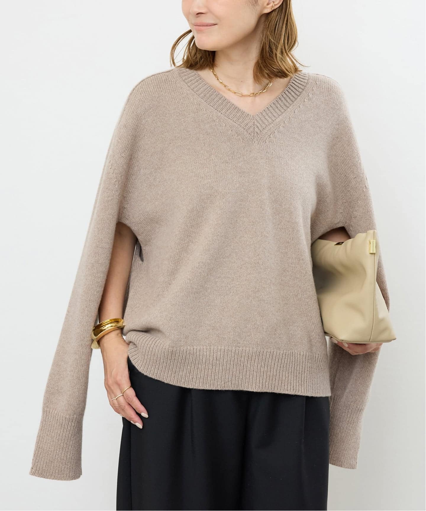 ROHE/ロヘ】CAPE V-NECK KNIT（ニット／セーター）｜Deuxieme