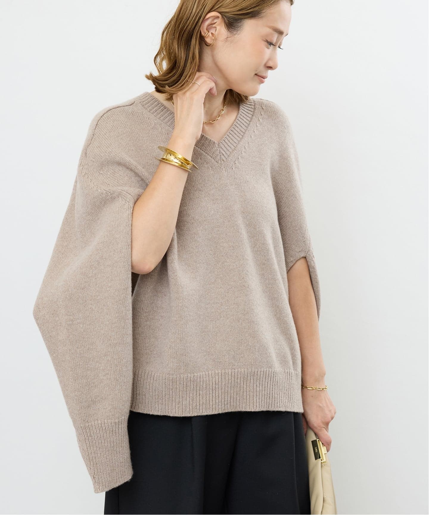 ROHE/ロヘ FRINGE WL BLEND タートルネックニット ROHE/ロヘ】CAPE V