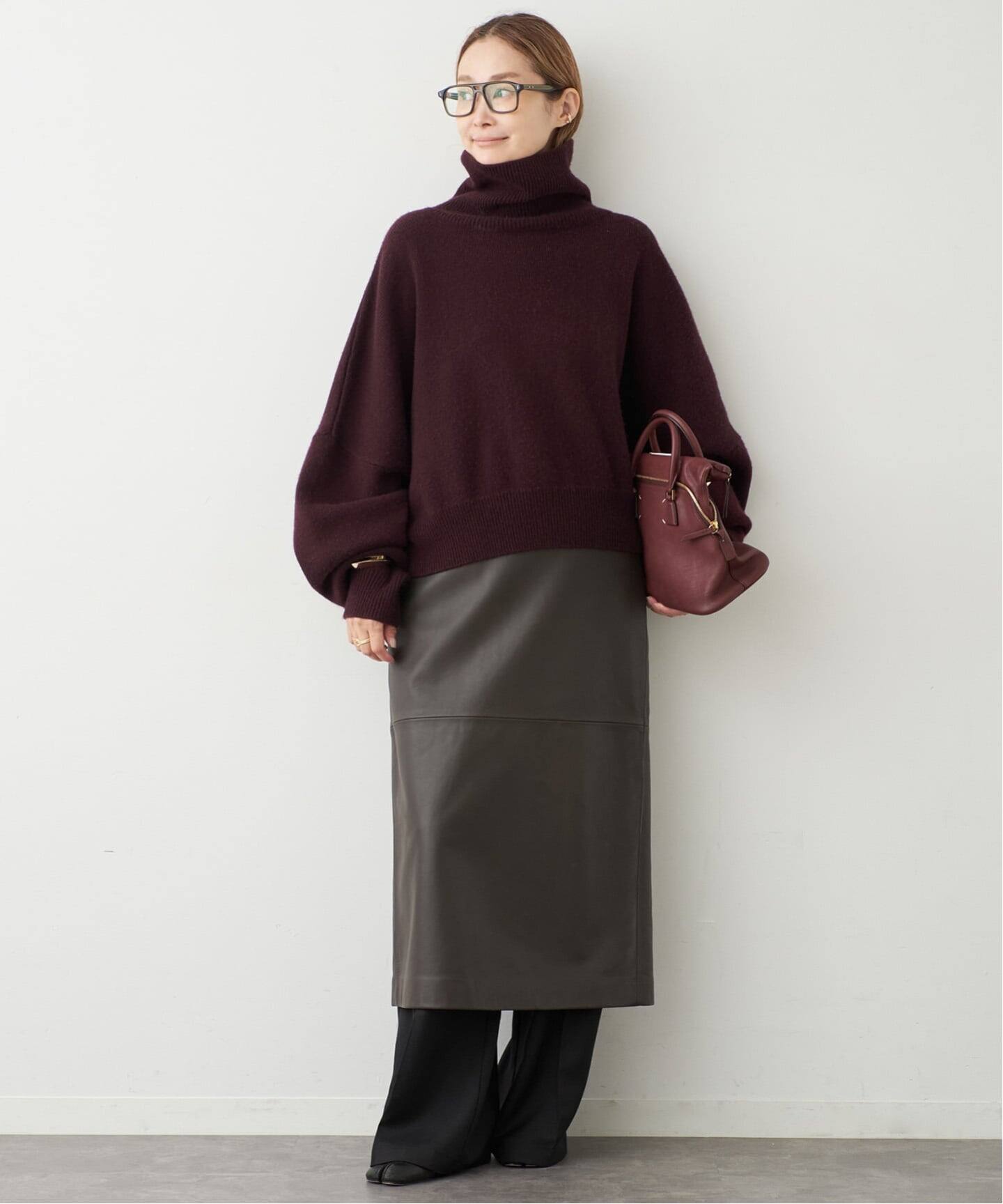 R2W/アールツーダブリュー】CROP TURTLE KNIT（ニット／セーター