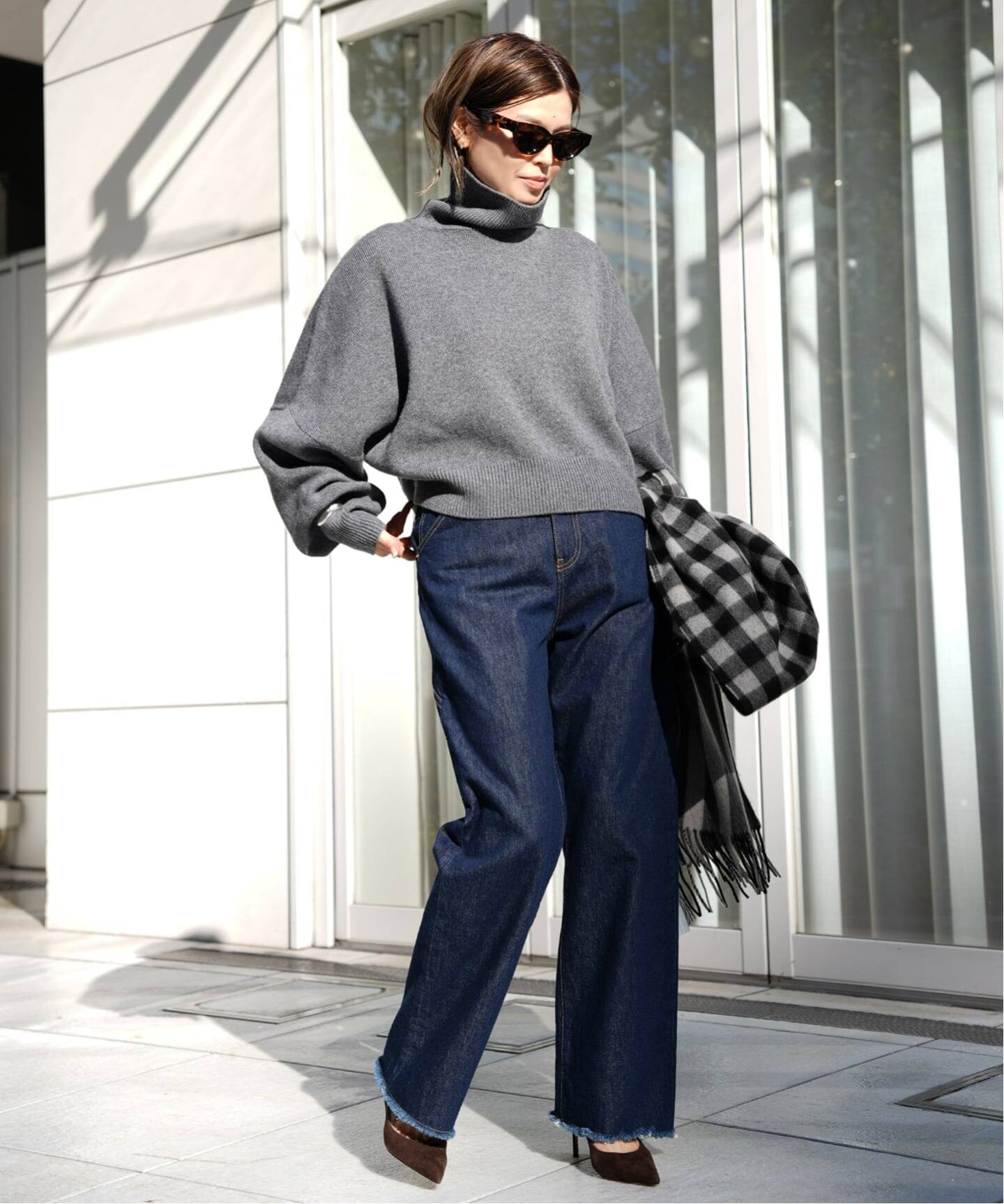 R2W/アールツーダブリュー】CROP TURTLE KNIT（ニット／セーター