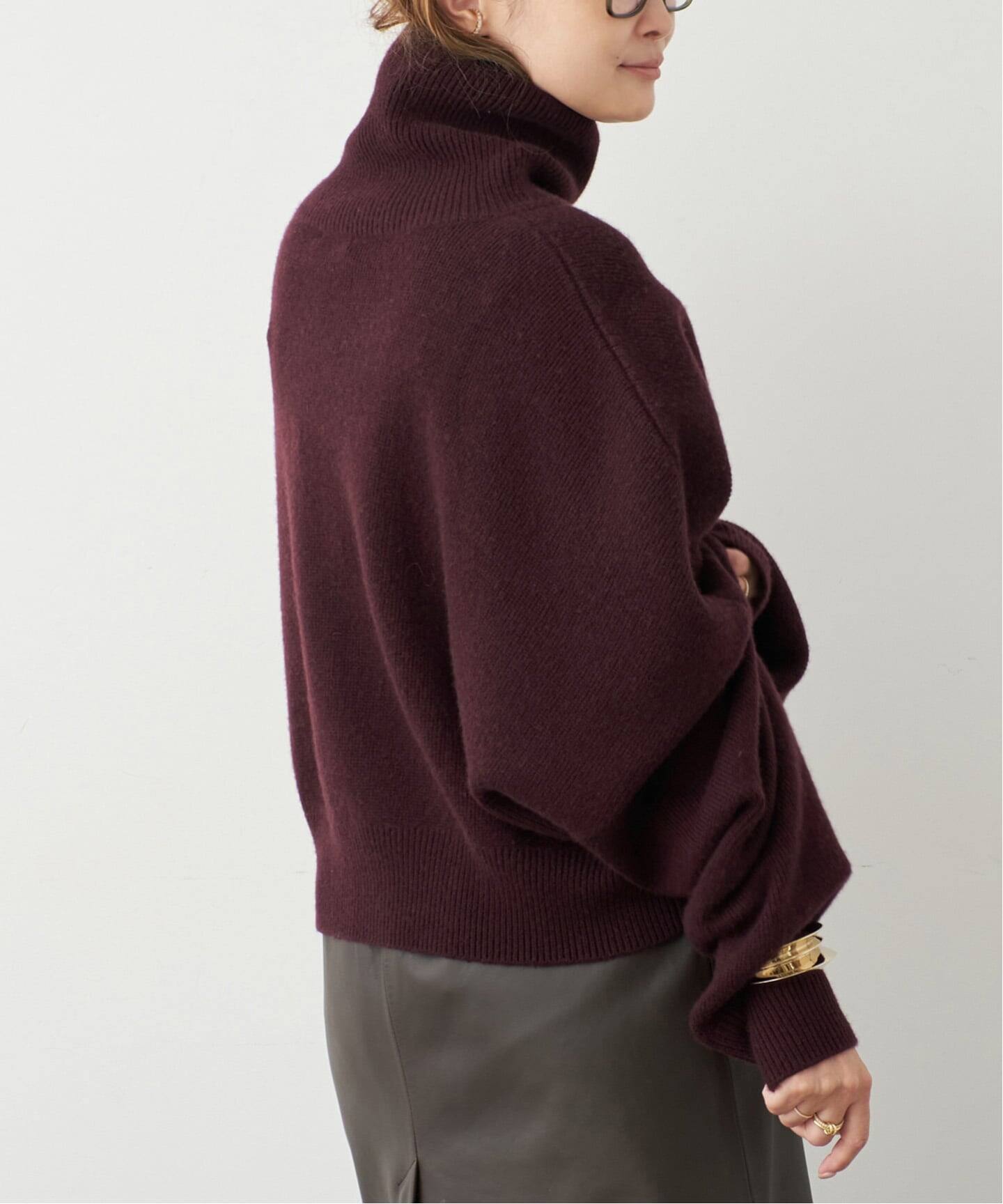 R2W/アールツーダブリュー】CROP TURTLE KNIT（ニット／セーター