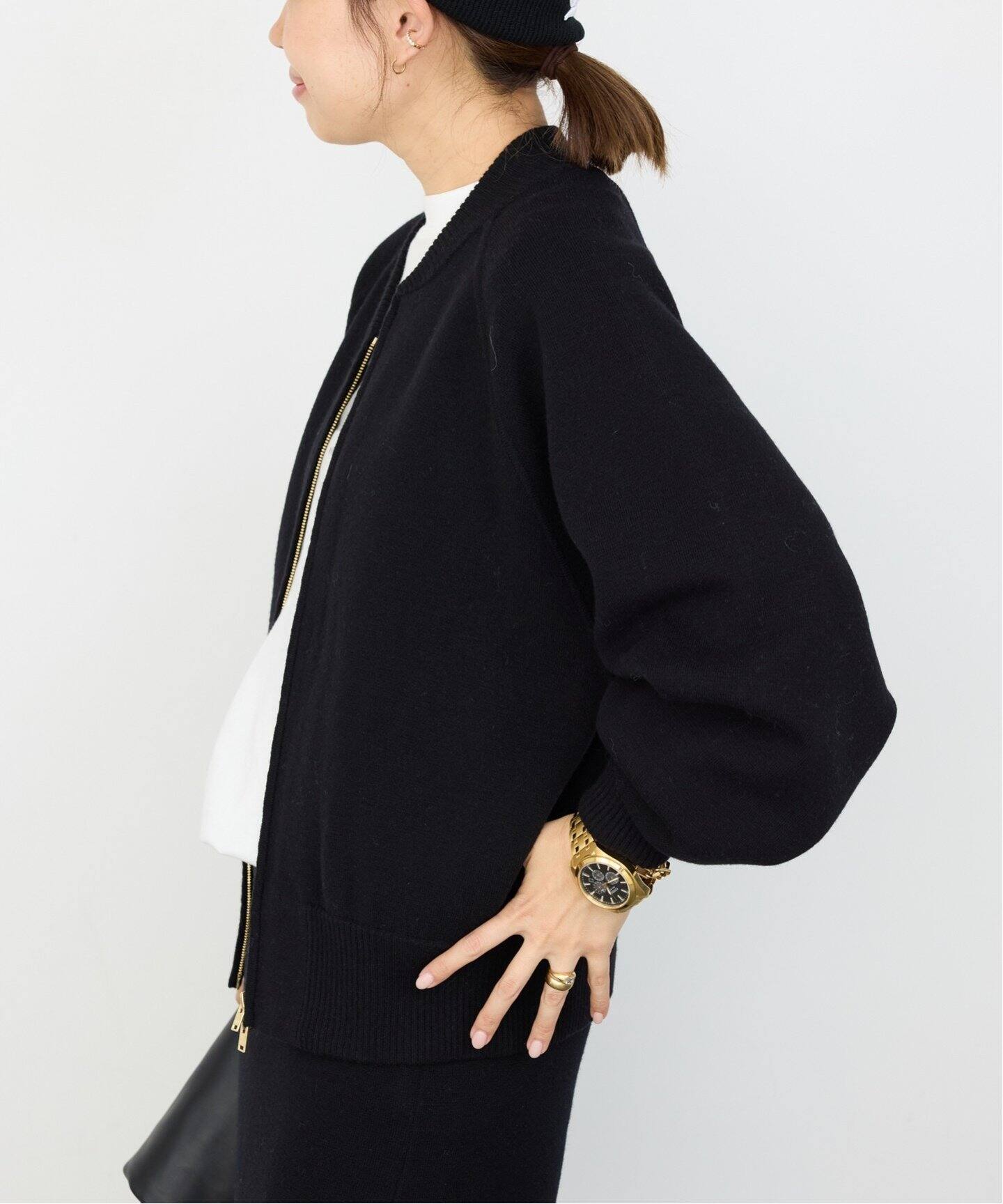 予約》【CINOH/チノ 】KNIT ZIP BLOUSON（ニット／セーター 