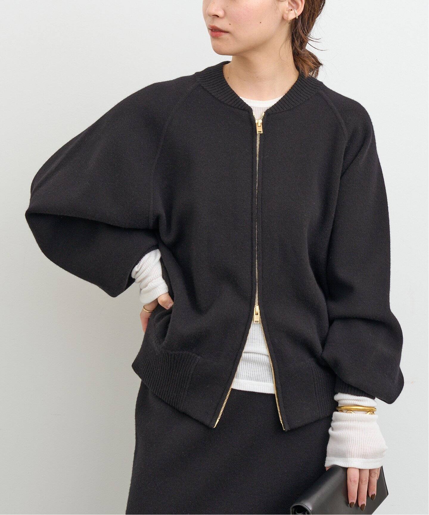 予約》【CINOH/チノ 】KNIT ZIP BLOUSON（ニット／セーター 