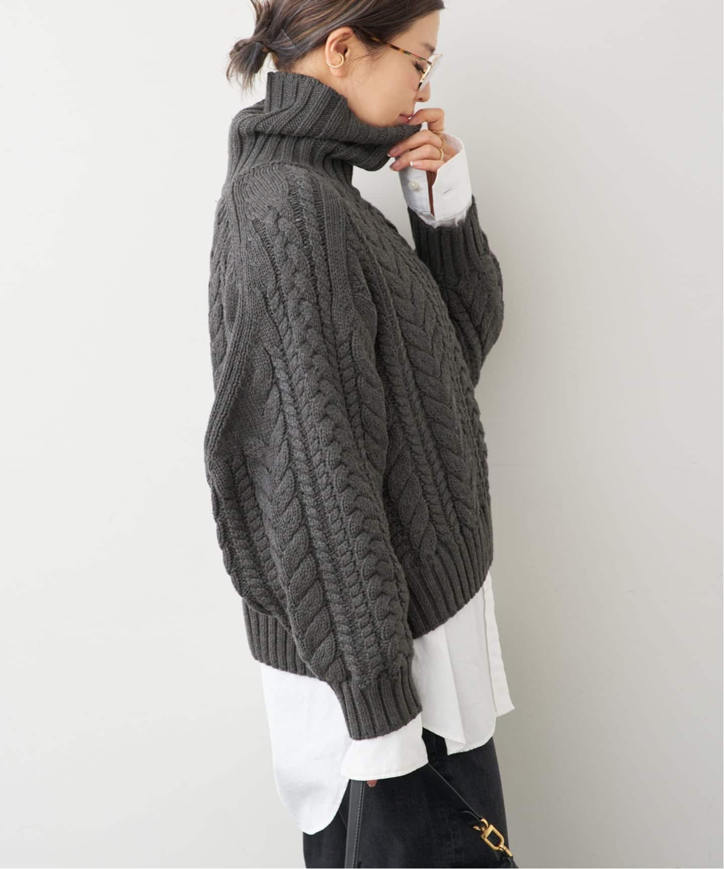 ドゥーズィエムクラス  M.MARTIN Cable KNIT ケーブルニット DENIMIST/デニミスト】CABLE TURTLENECK SWEATER（ニット／セーター
