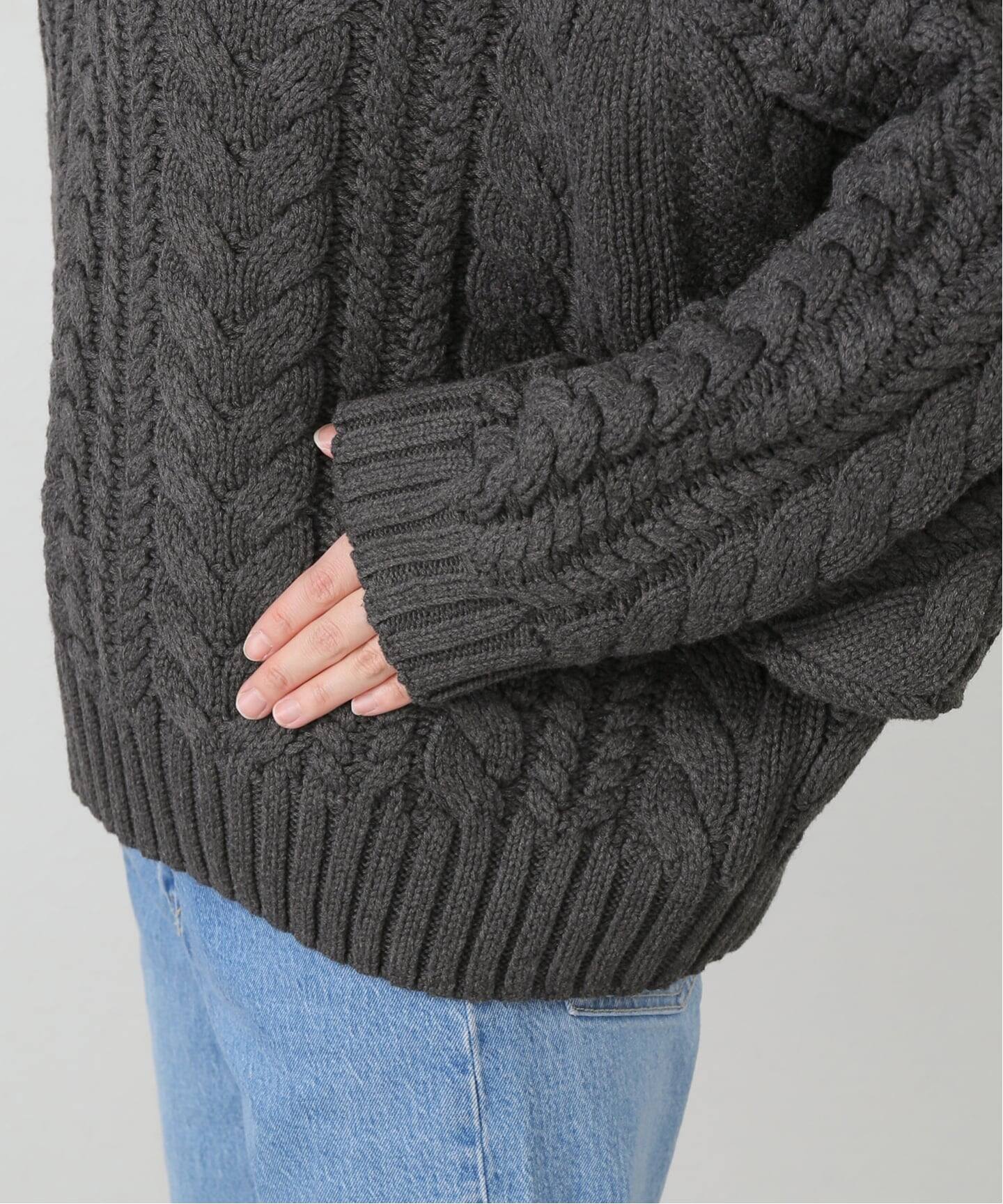 DENIMIST/デニミスト】CABLE TURTLENECK SWEATER（ニット／セーター