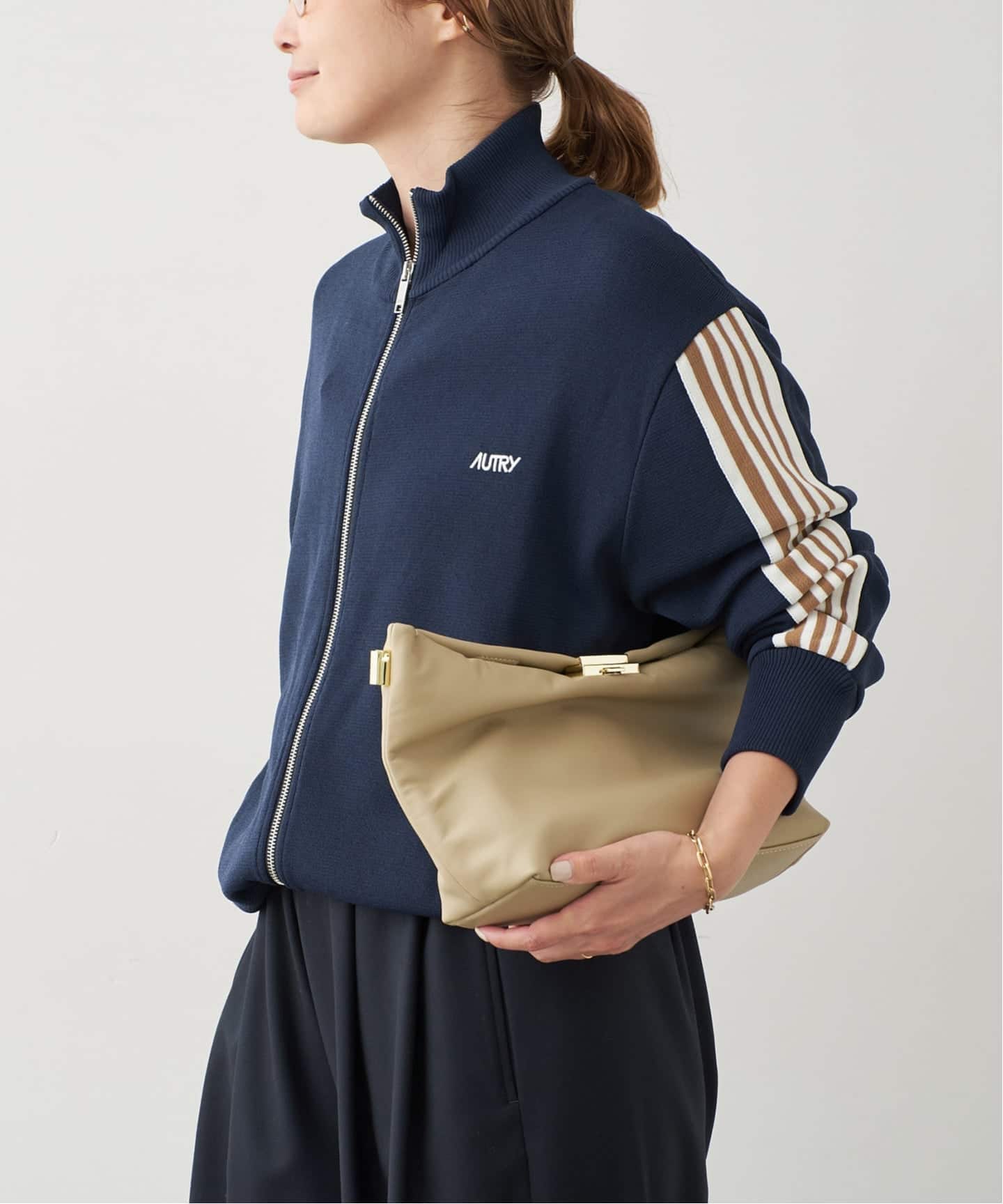 ★週末限定値下げ★ドゥーズィエムクラスNEWTONE HALF ZIP TOP Recycled suvin urake | Half zip pullover | Top gray