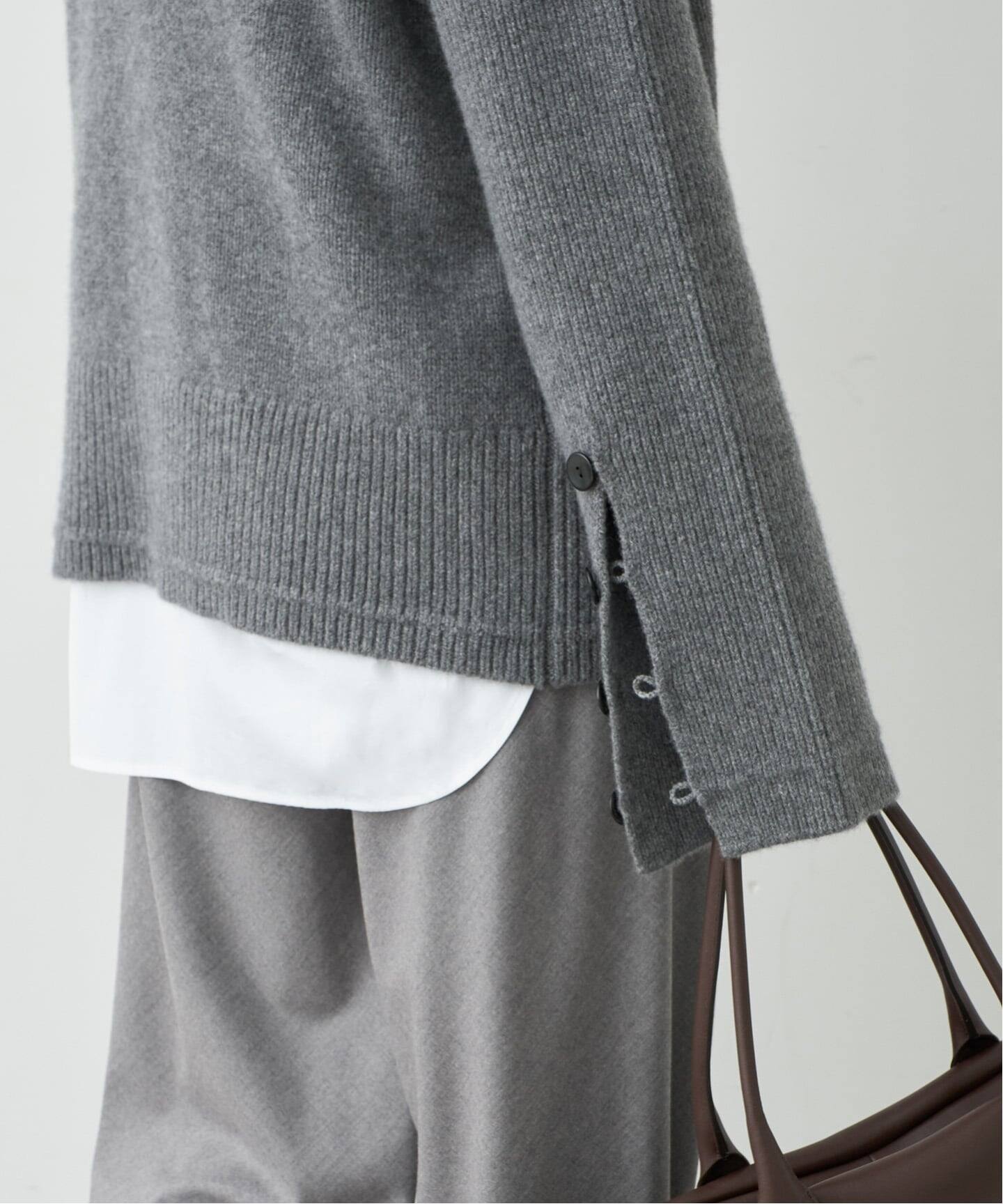 【美品】Maria McManus マリアマクマナス カシミヤ コットン ニット MARIA MCMANUS/マリアマクマナス】Button Mock Neck（ニット／セーター